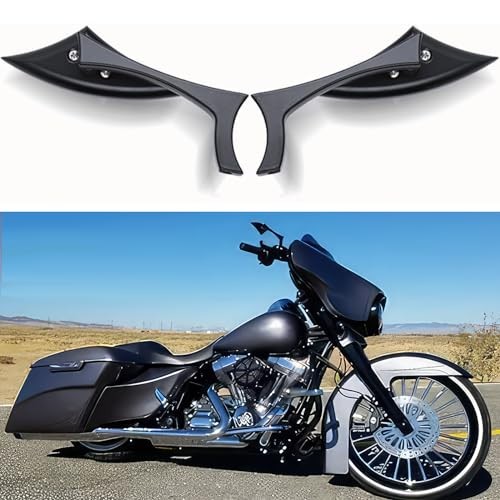 Motorcycle Mirrors,Upgrade Rearview Motorcycle Mirrors Black Irregular Shape
