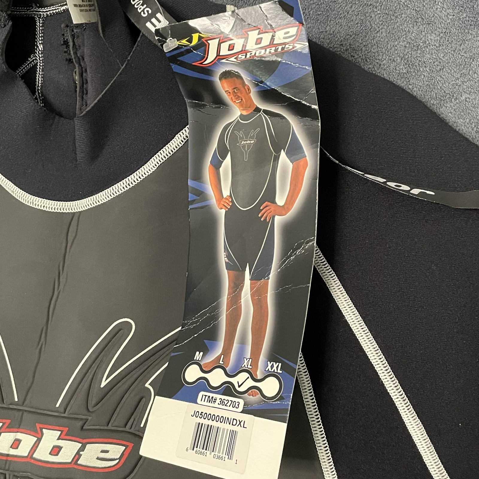 Jobe Wetsuit Mens XL Power Stretch Flat Stitch Blue & Black Shorty