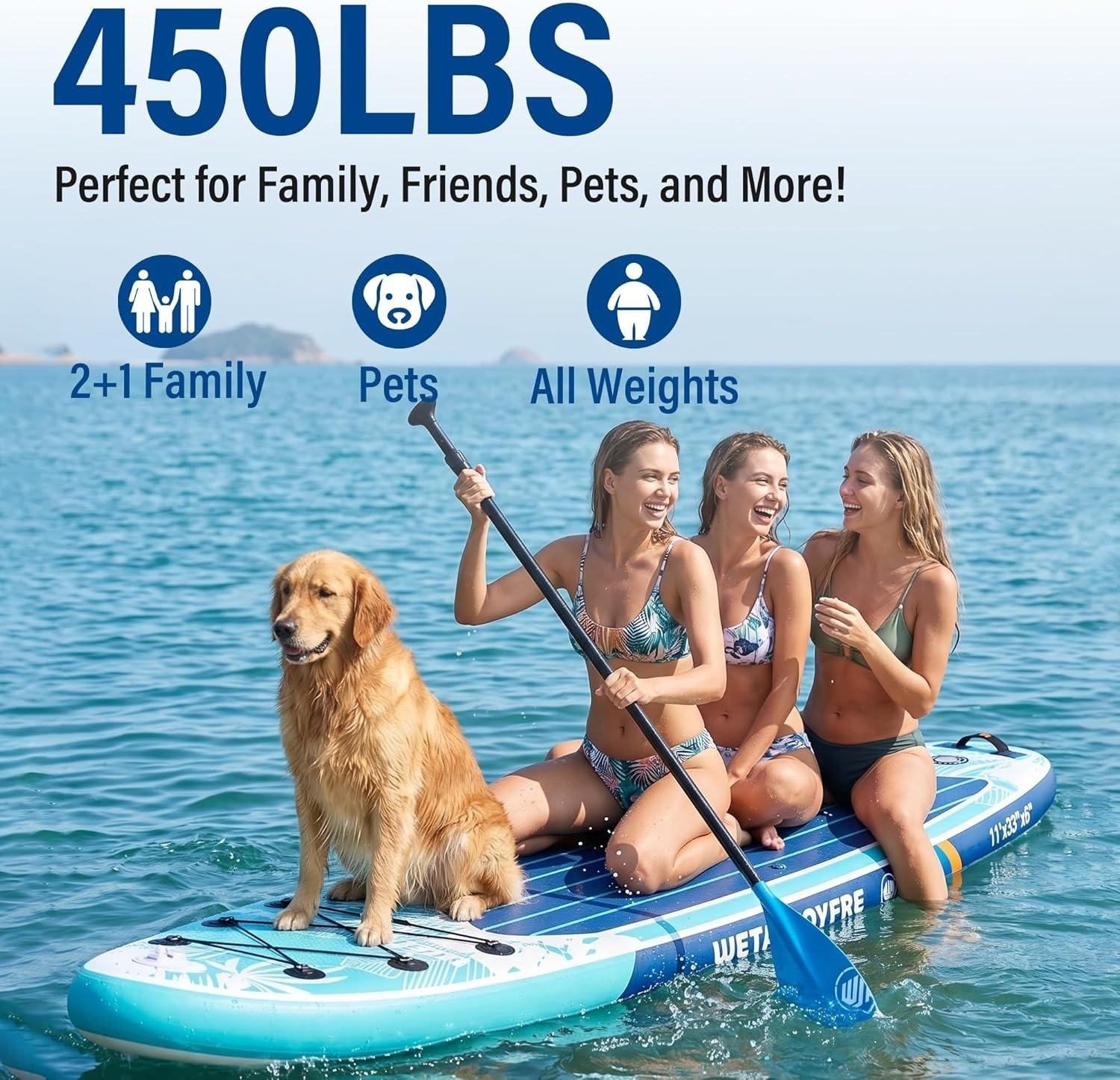 11FT Inflatable SUP Stand Up Paddle Board Wide Surfboard Adults Youth Ocean Lake