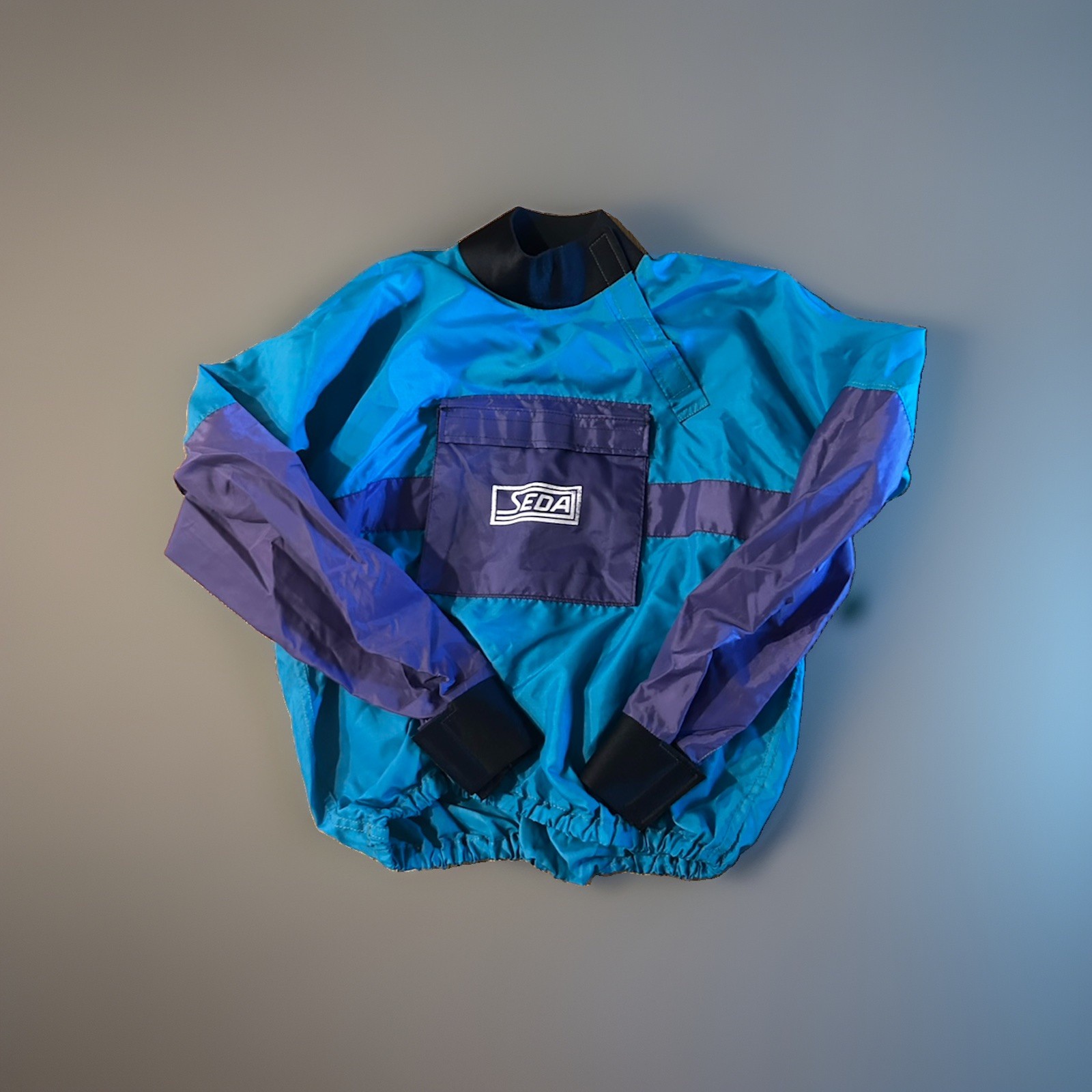 VINTAGE Seda Medium Pullover Jacket Purple Turquoise Kayak Water Sports