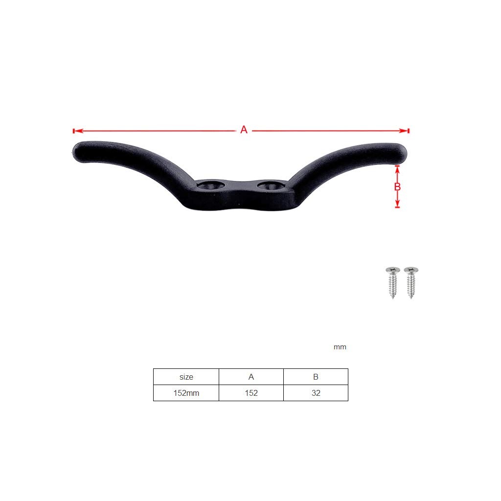2 Pcs 6″ Nylon Black Rope Cleat