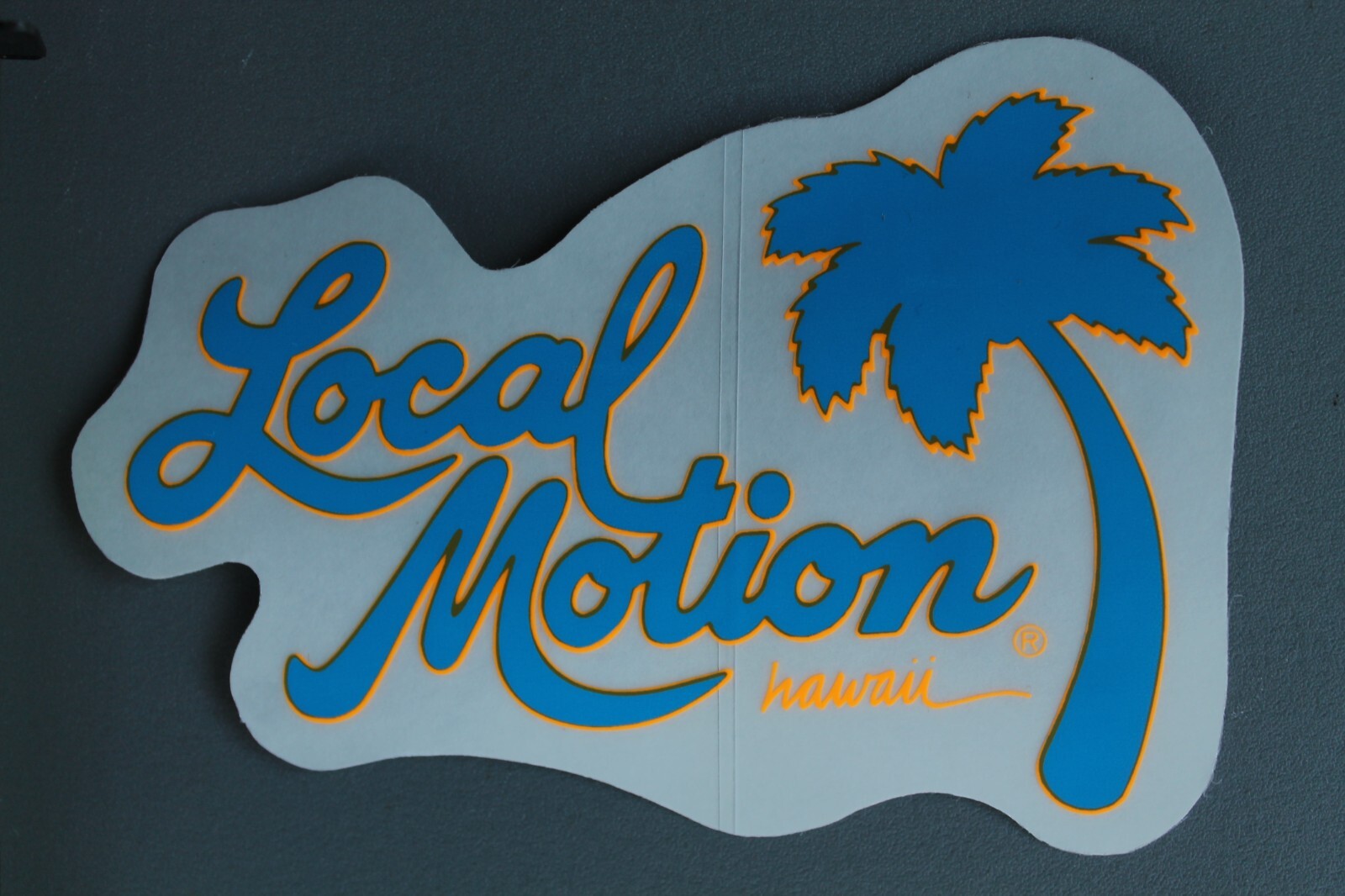 LOCAL MOTION Hawaii Clear Neon Blue Orange OG 80’s LM2 Vintage Surfing STICKER
