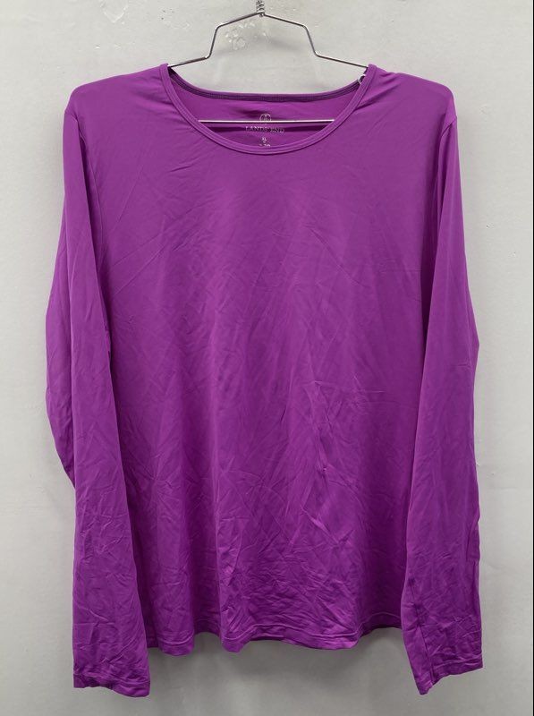 Lands’ End Women’s Purple Long Sleeve Rash Guard Swim Tee Size XL 18