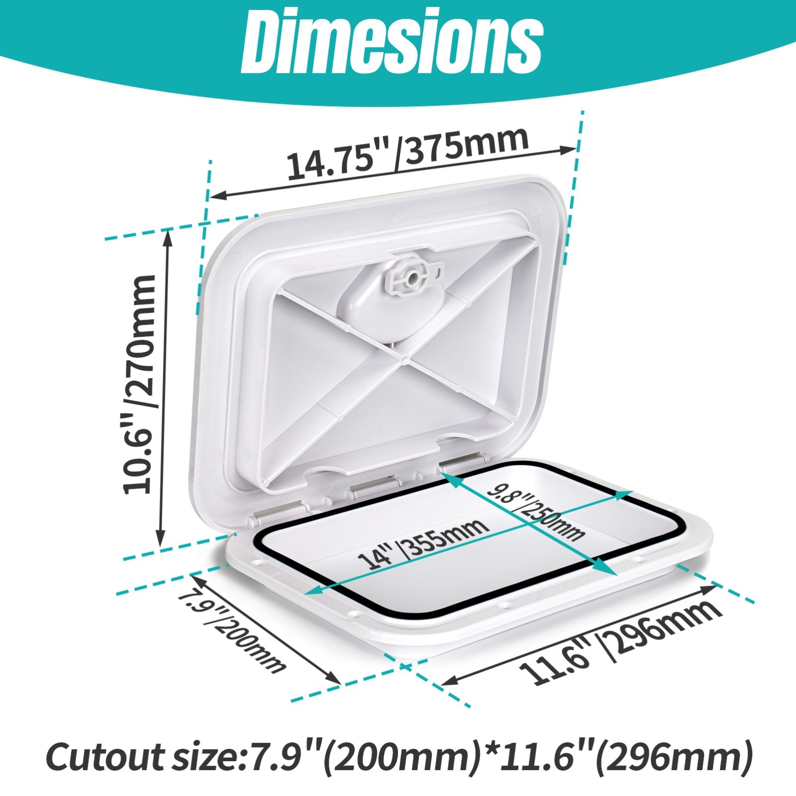 Boat Hatch White -Black 4″ 6″ 8″ Round Inspection Hatch & Boat Hatch Cover Lids