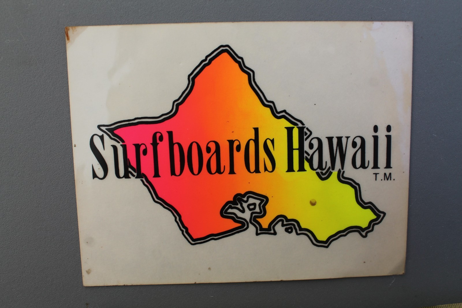 Surfboards Hawaii Clear Neon Orange Fade 80’s Aloha V3A Vintage Surfing STICKER