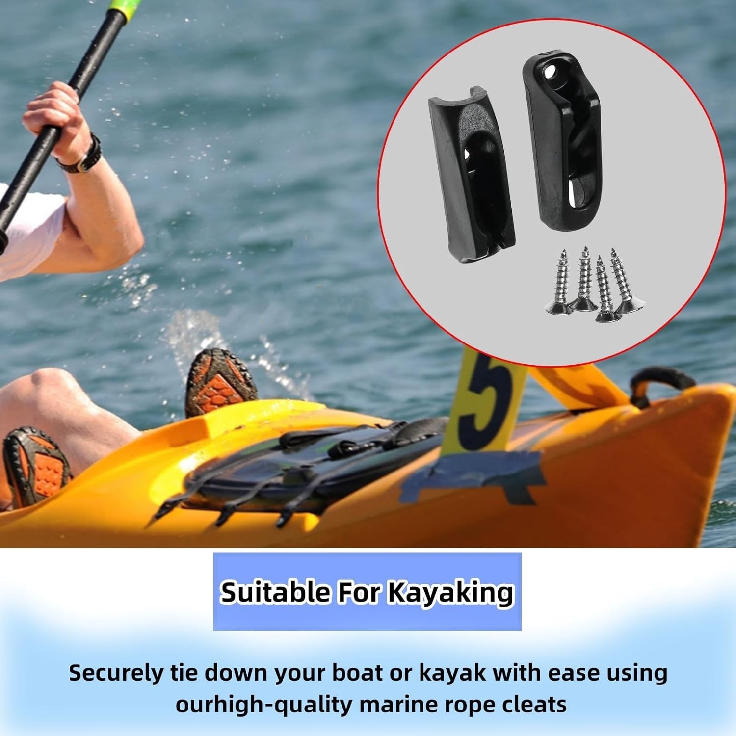 Kayak Cleat Set – Water-Resistant Quick Grip Rope Cleats for Sailing