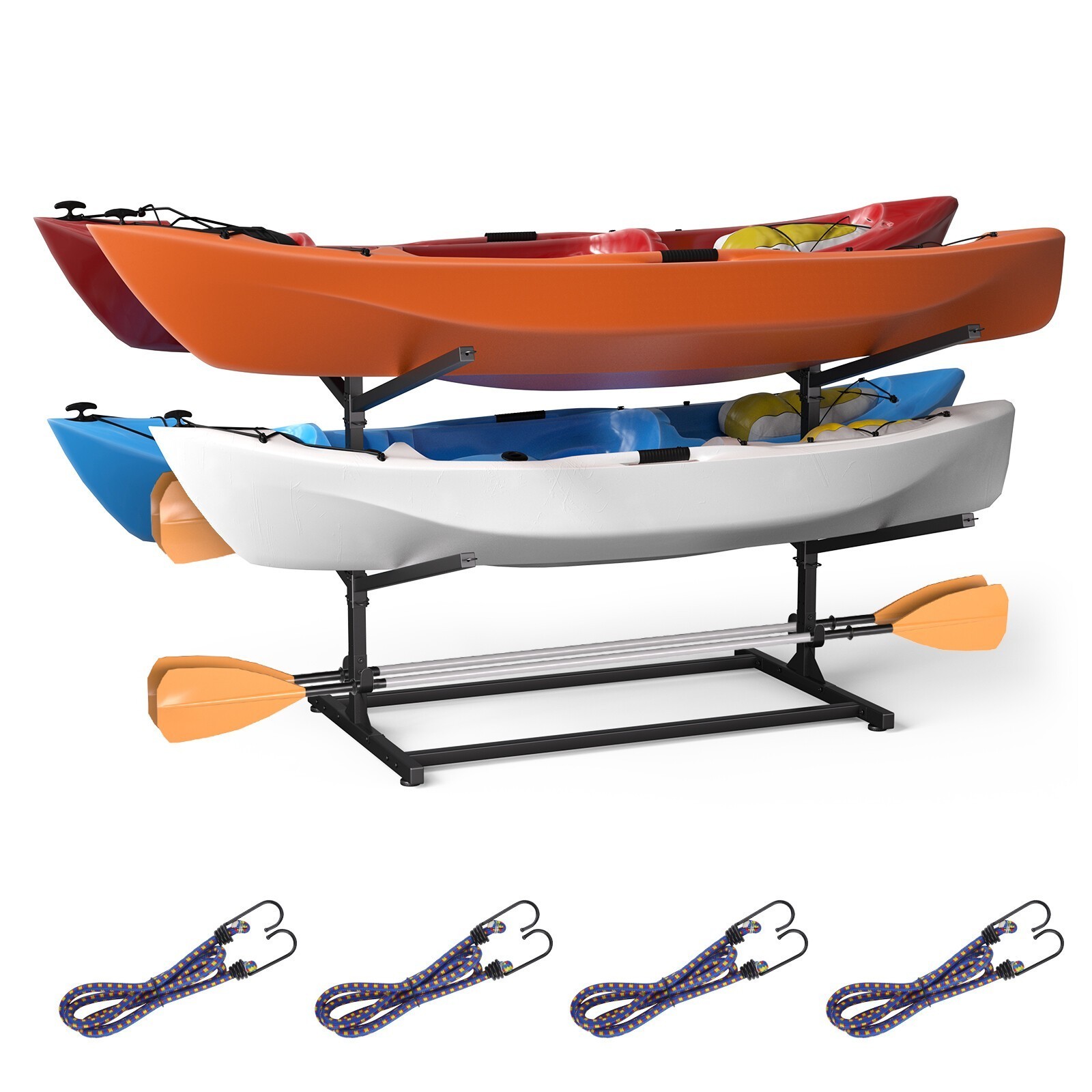 Kayak Storage Rack Indoor Outdoor Freestanding Adjustable f 4 Canoe Paddle Kayak