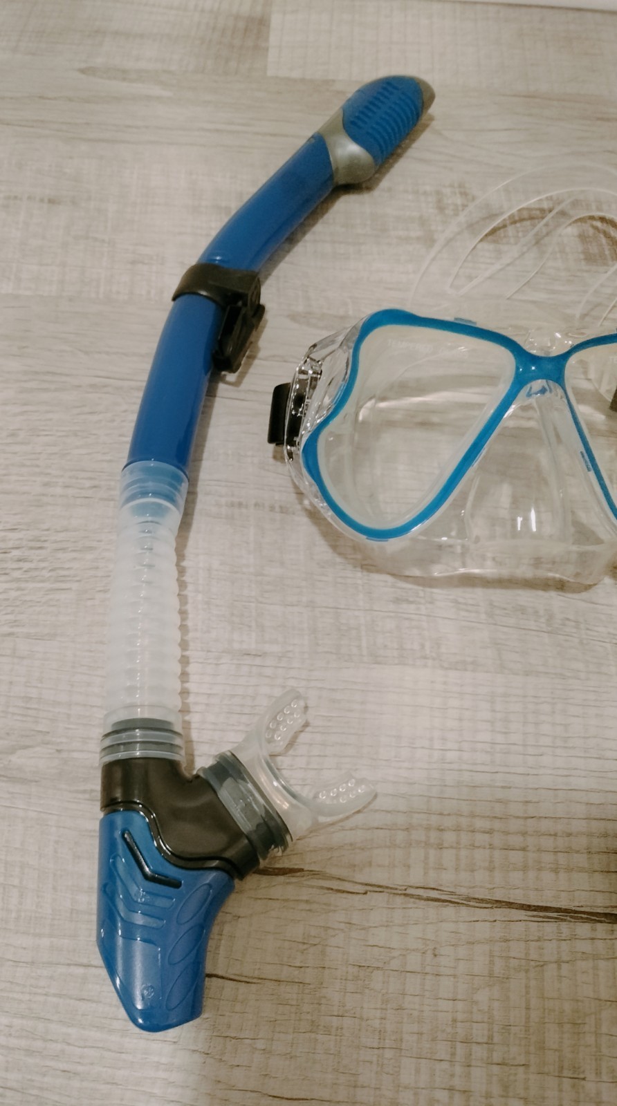 Greatever Snorkel Set Mask & Snorkel Tempered Glass Blue/Black Bag X001VF6R6Z