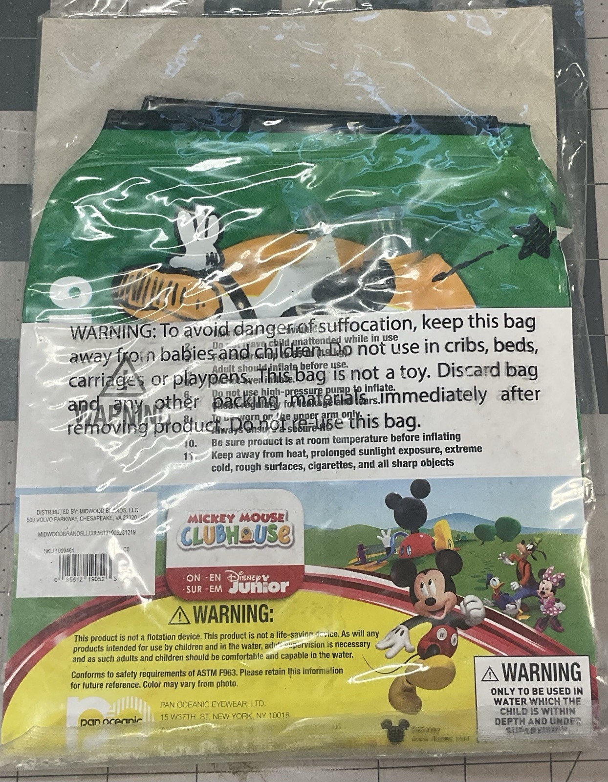 Mickey Mouse Disney Jr. Swimming Armband Floaties Blue Ages 3-6 Years New.