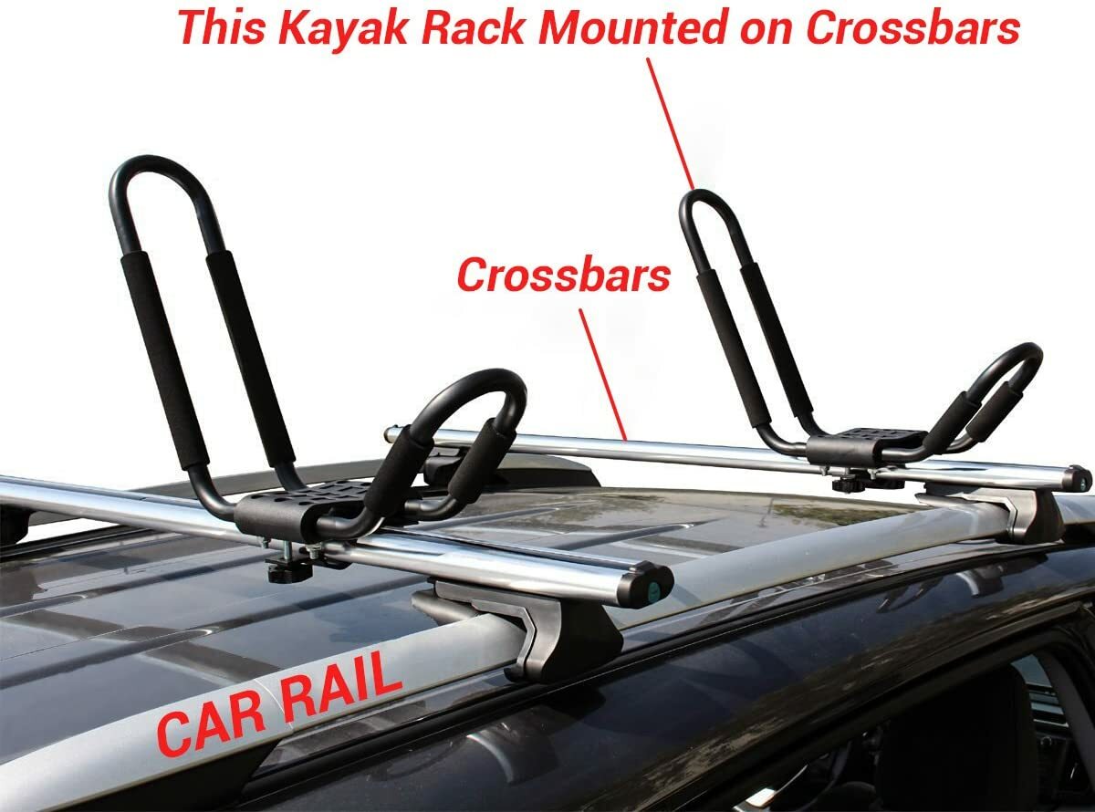 Universal J-Bar Kayak Carrier Heavy Duty Canoe Car Top Mount Carrier Roof Rack