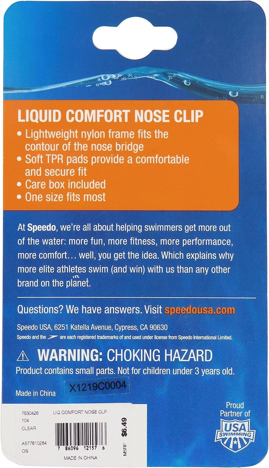 Speedo Unisex Swim Nose Clip Liquid Comfort