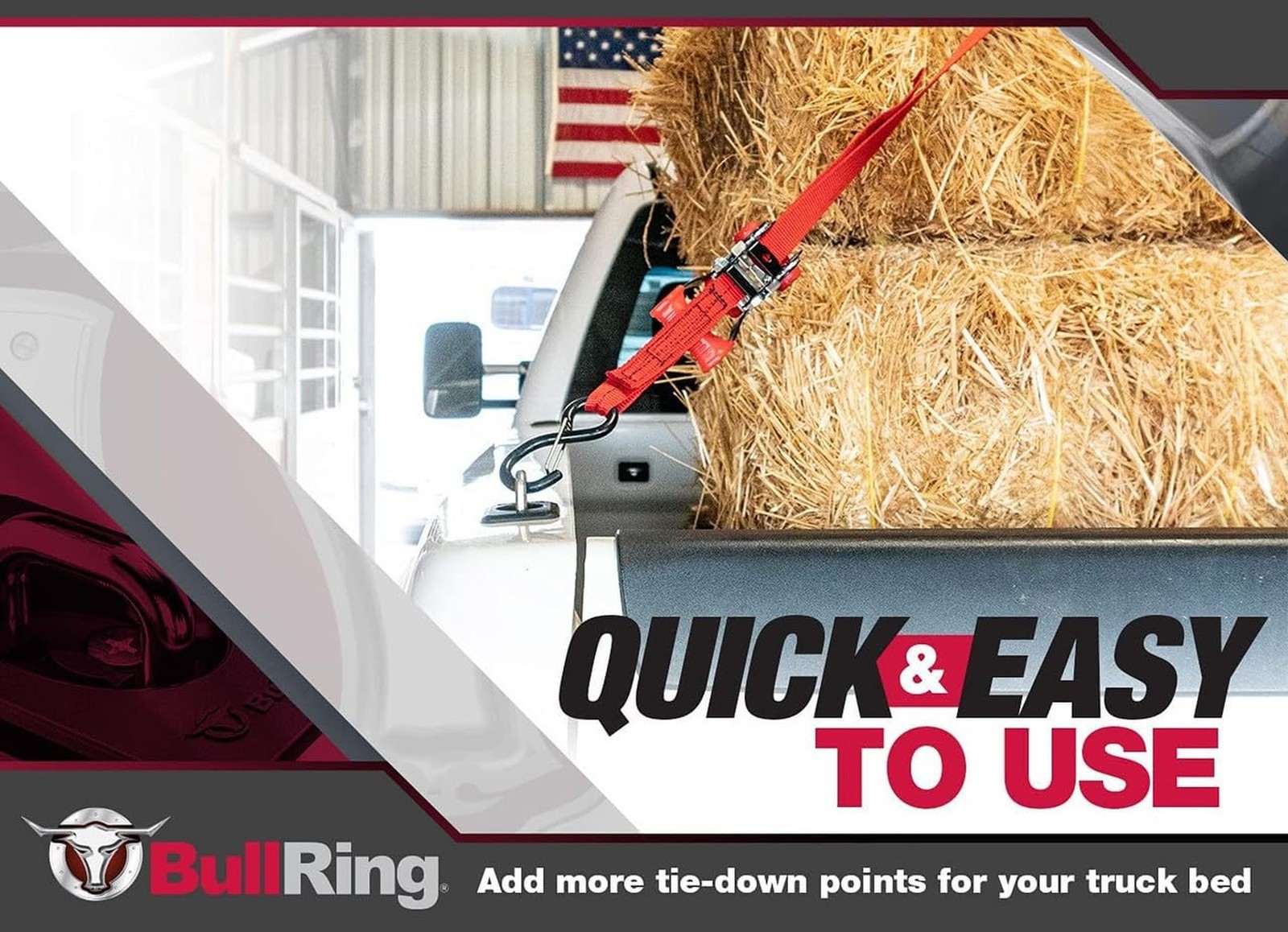 BullRing Classic Retractable Truck Bed Tie Down Anchors, 2-Pack – Raised F