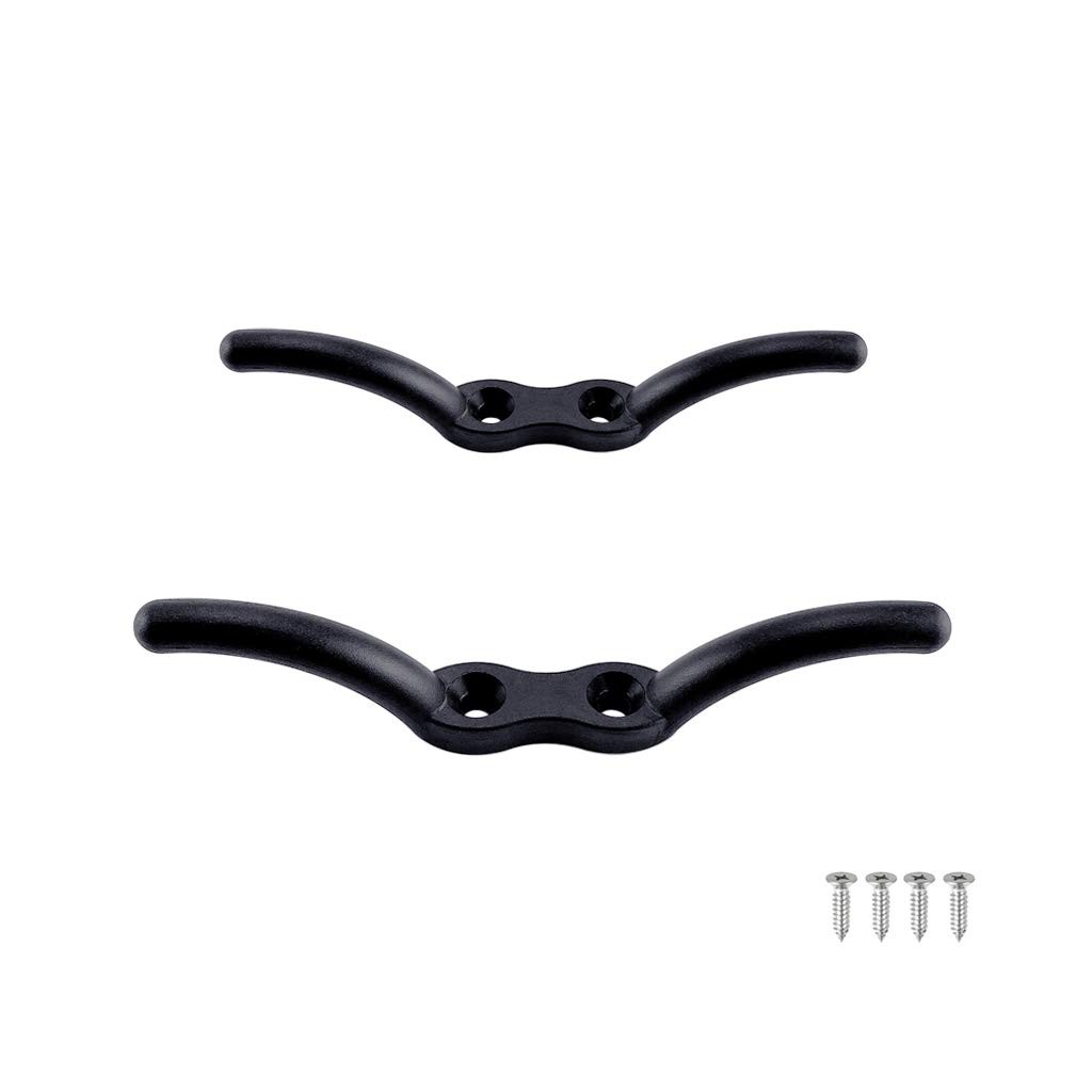 2 Pcs 6″ Nylon Black Rope Cleat