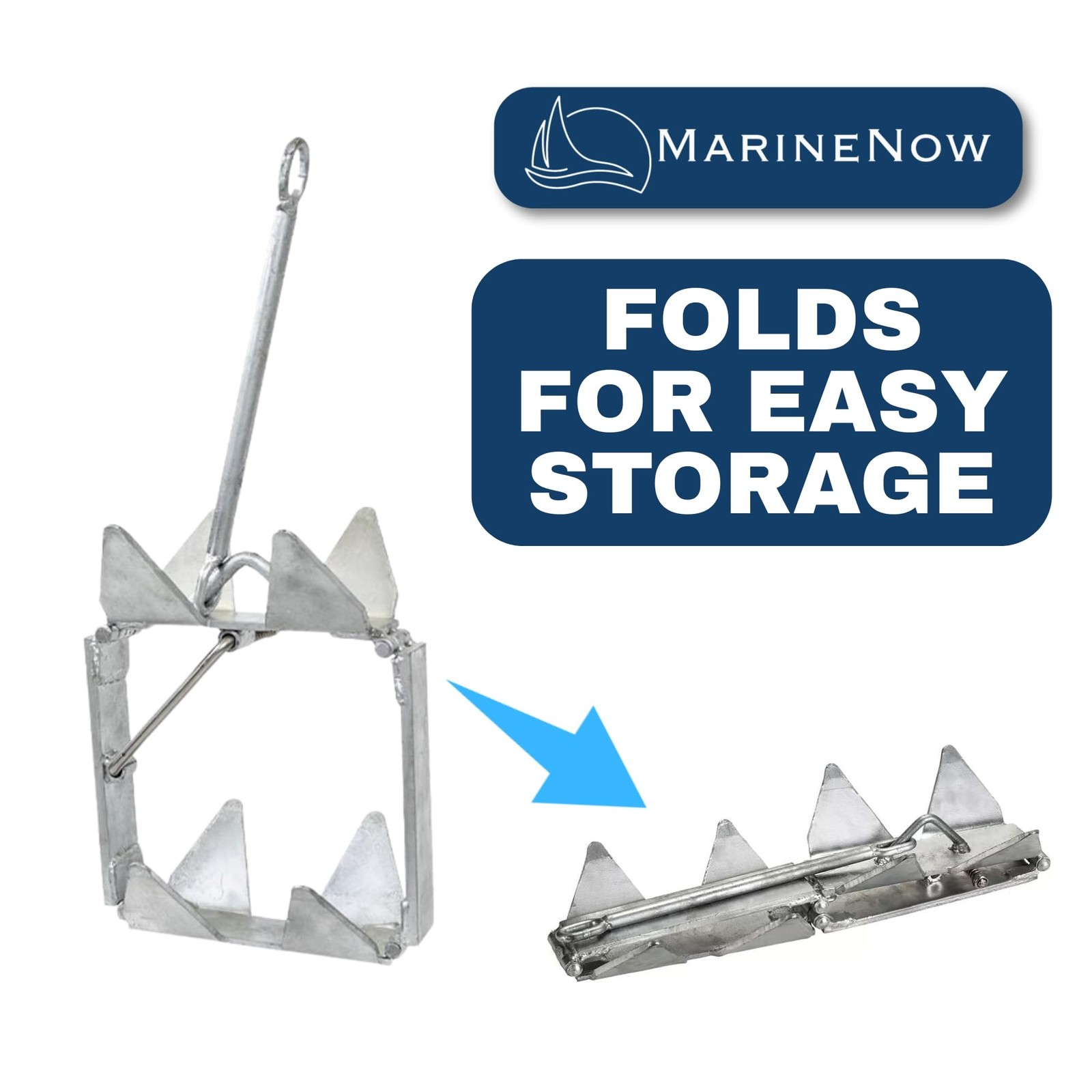 Folding Box Anchor for Boats Up to 24 FT – Corrosion Resistant, Easy Set