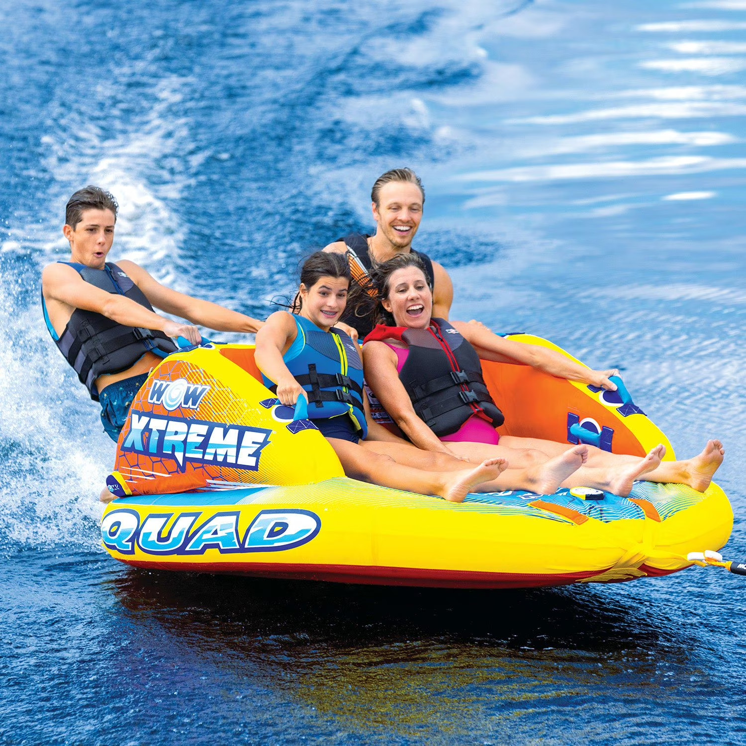 WOW Sports Max Vibes 1-3 Rider Inflatable Towable Tube Boat Raft float