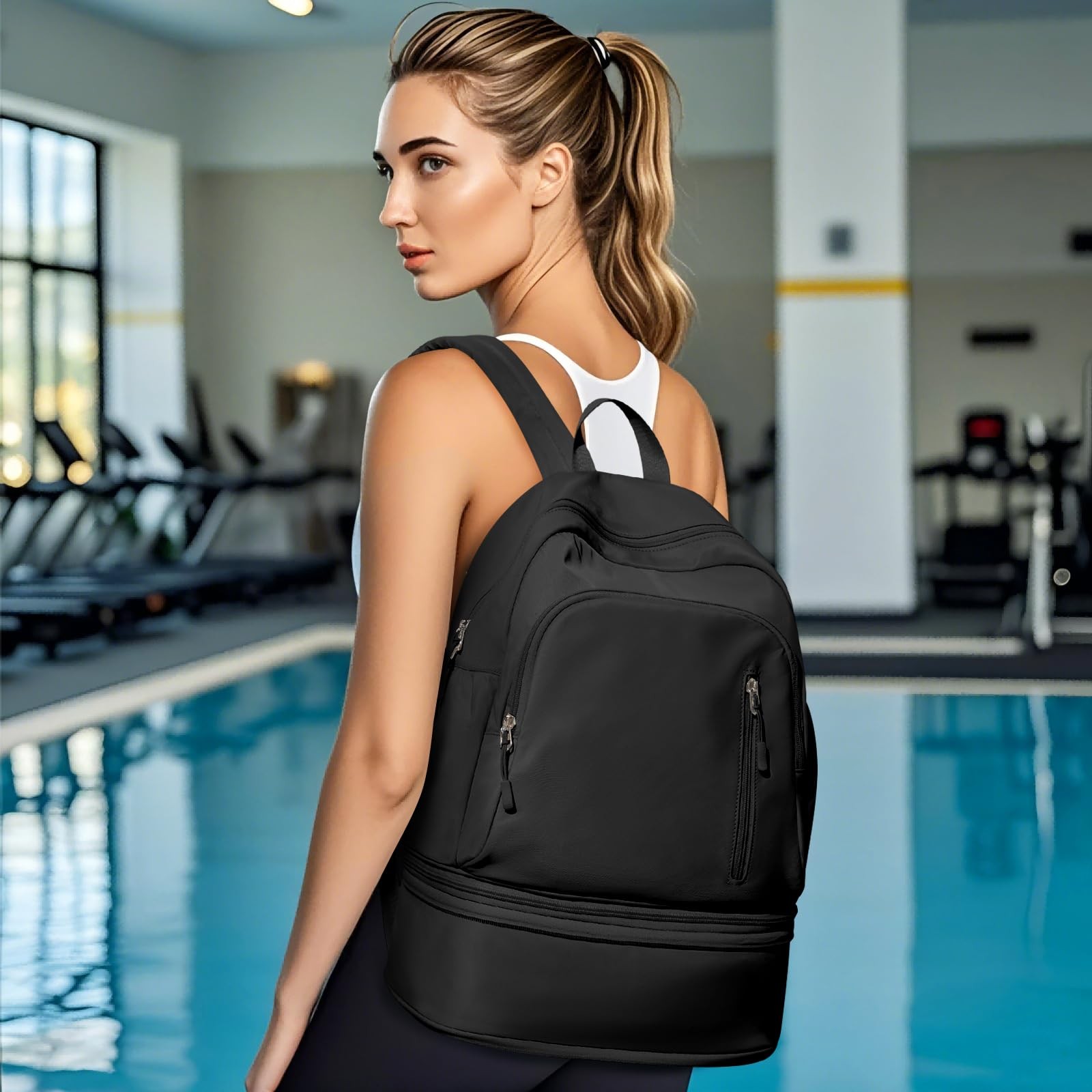 VENATIN Gym Backpack for Women Men,Cheer One Size Fit All, A1-black