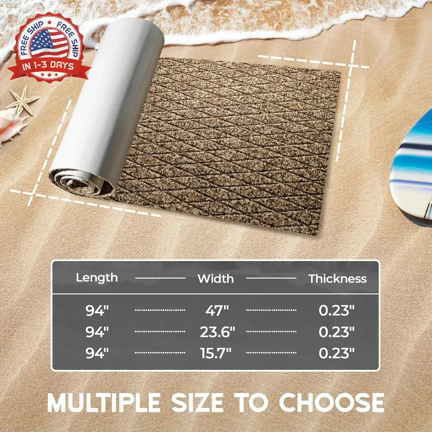 FOCEAN EVA Foam Boat Flooring, Sea Vinyl Decking Camo Deck Mats with self Adhesi
