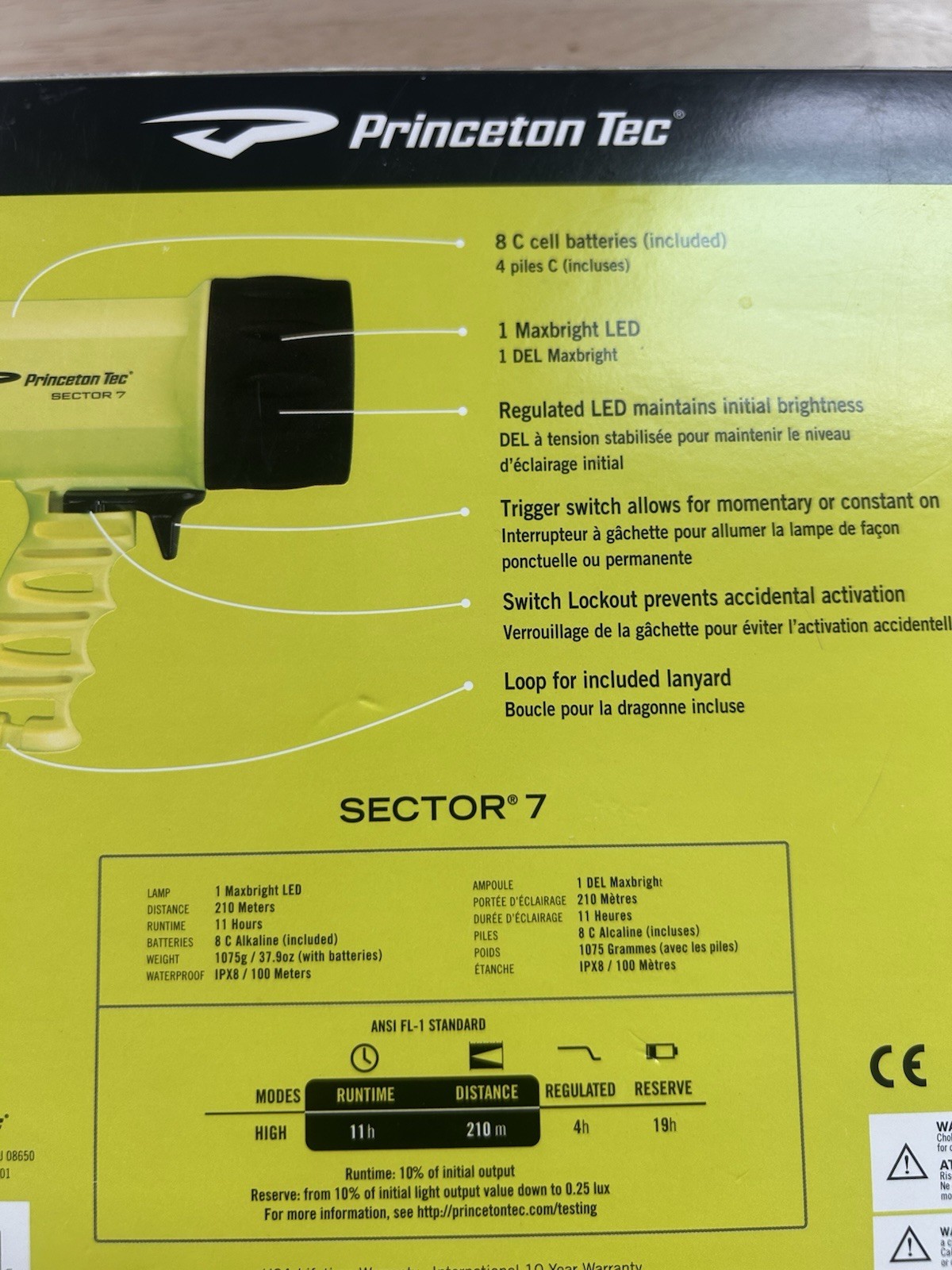 Princeton Tec Sector 7 Dive Light Neon Yellow