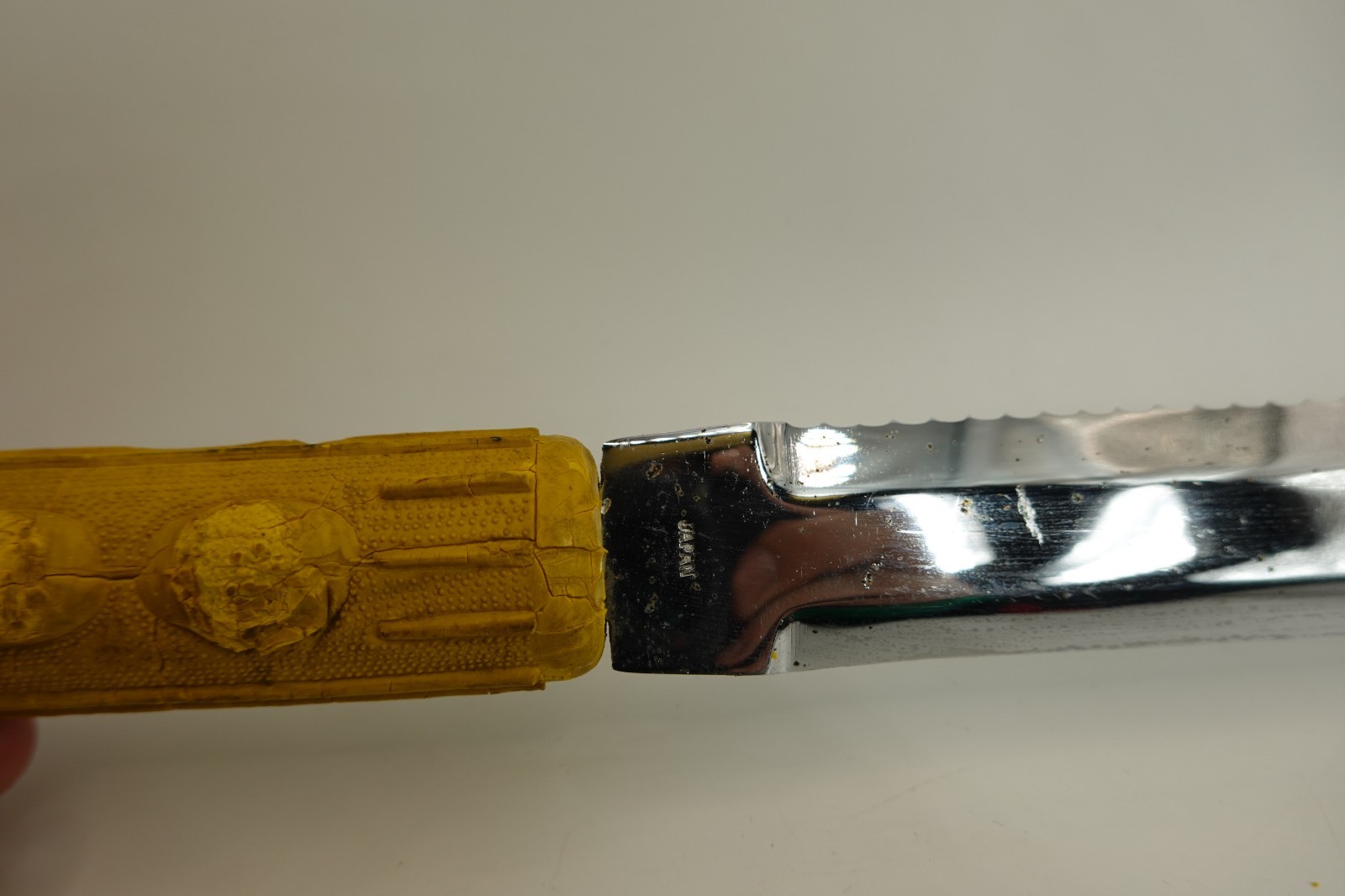 Vintage Diving Knife Dive Diver Tool Stainless Steel Yellow Rubber Handle Japan