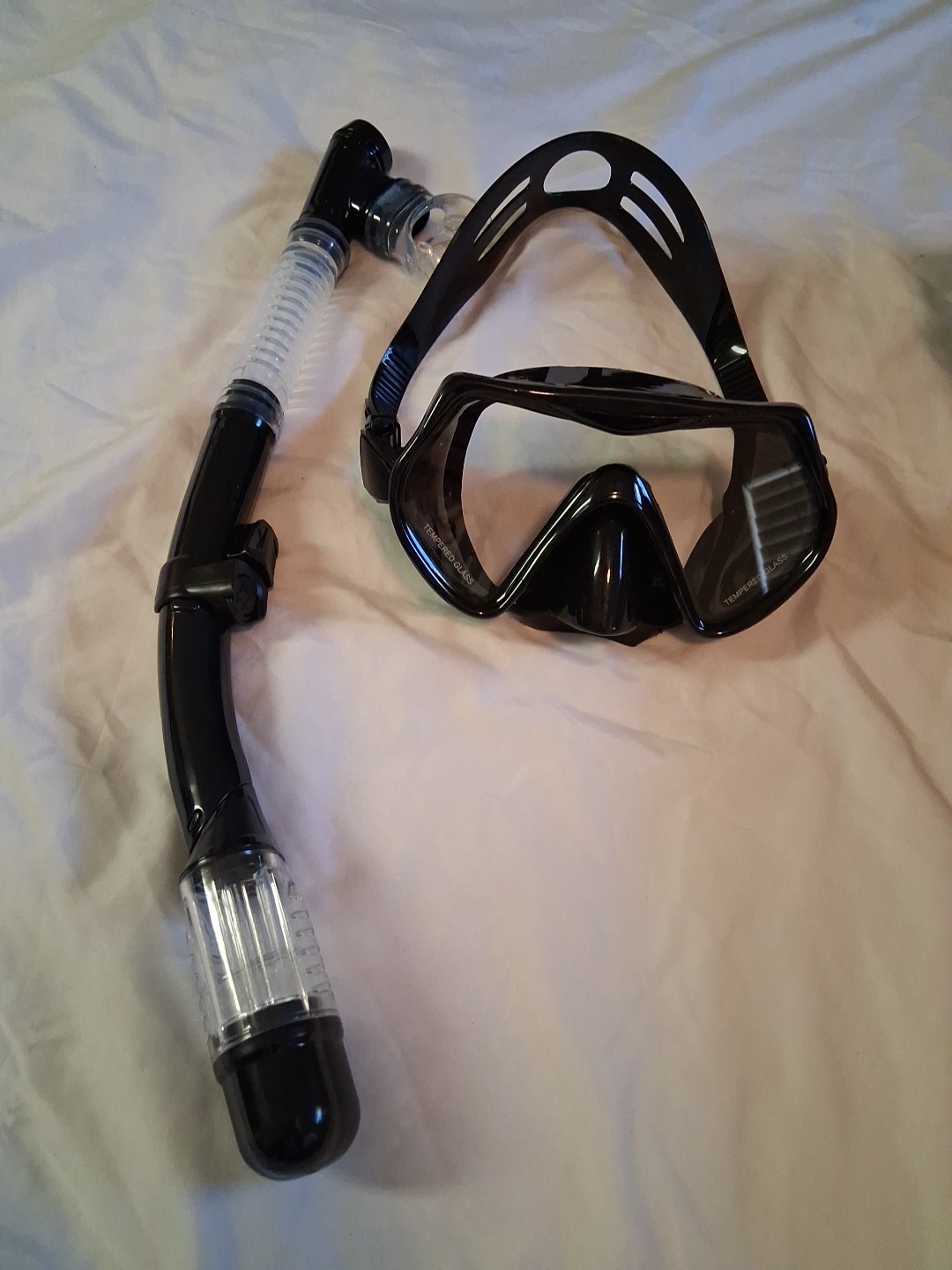 Otowaving Snorkaling gear for Adults Tempered Glass, for lap swiming BLACK #11