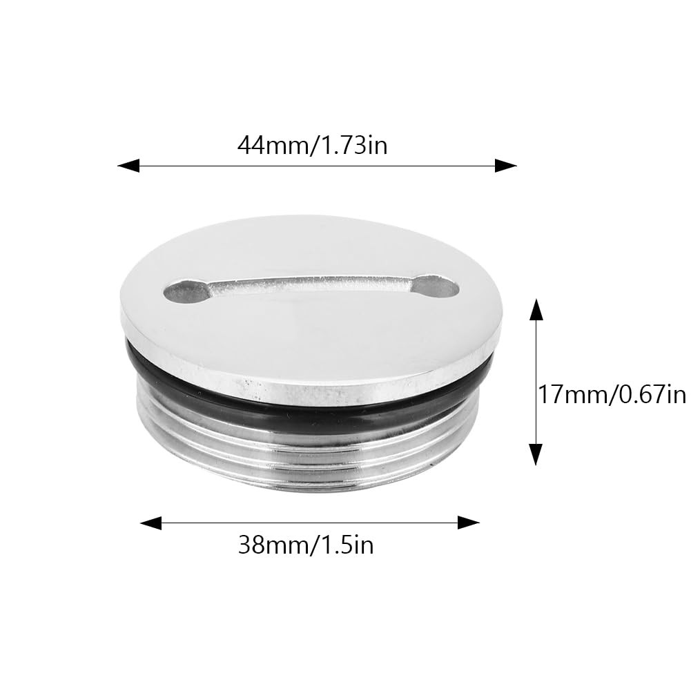 Tiiyee 316 Stainless Steel Boat Fuel Tank Cap 1.73 Silver Marine Gas Cap For
