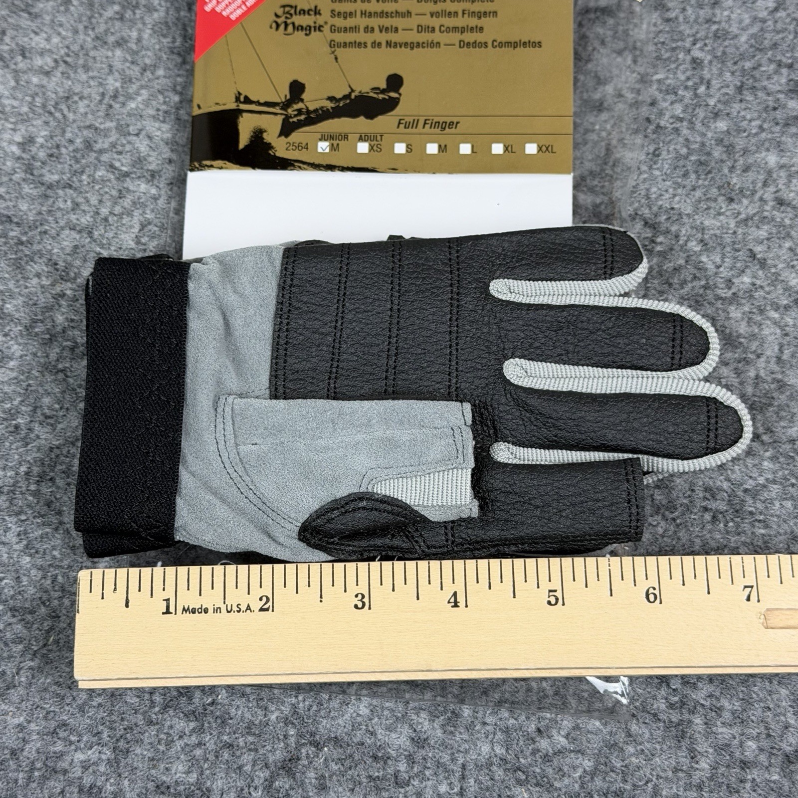 Harken Sailing Gloves Full Finger Black Magic Junior M 2564 Racing Grip NWT