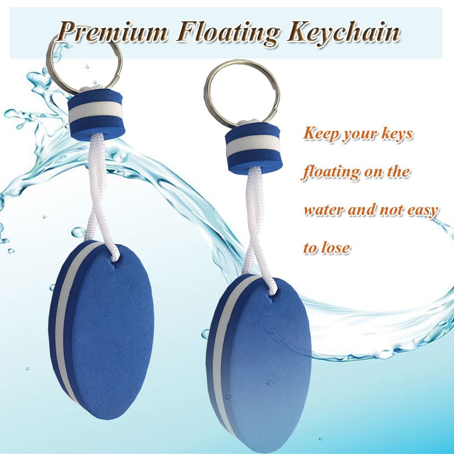 Floating Keychain for Boat Keys Float Buoy Boat Key Rings 2PCS Oval Shaped Fo…