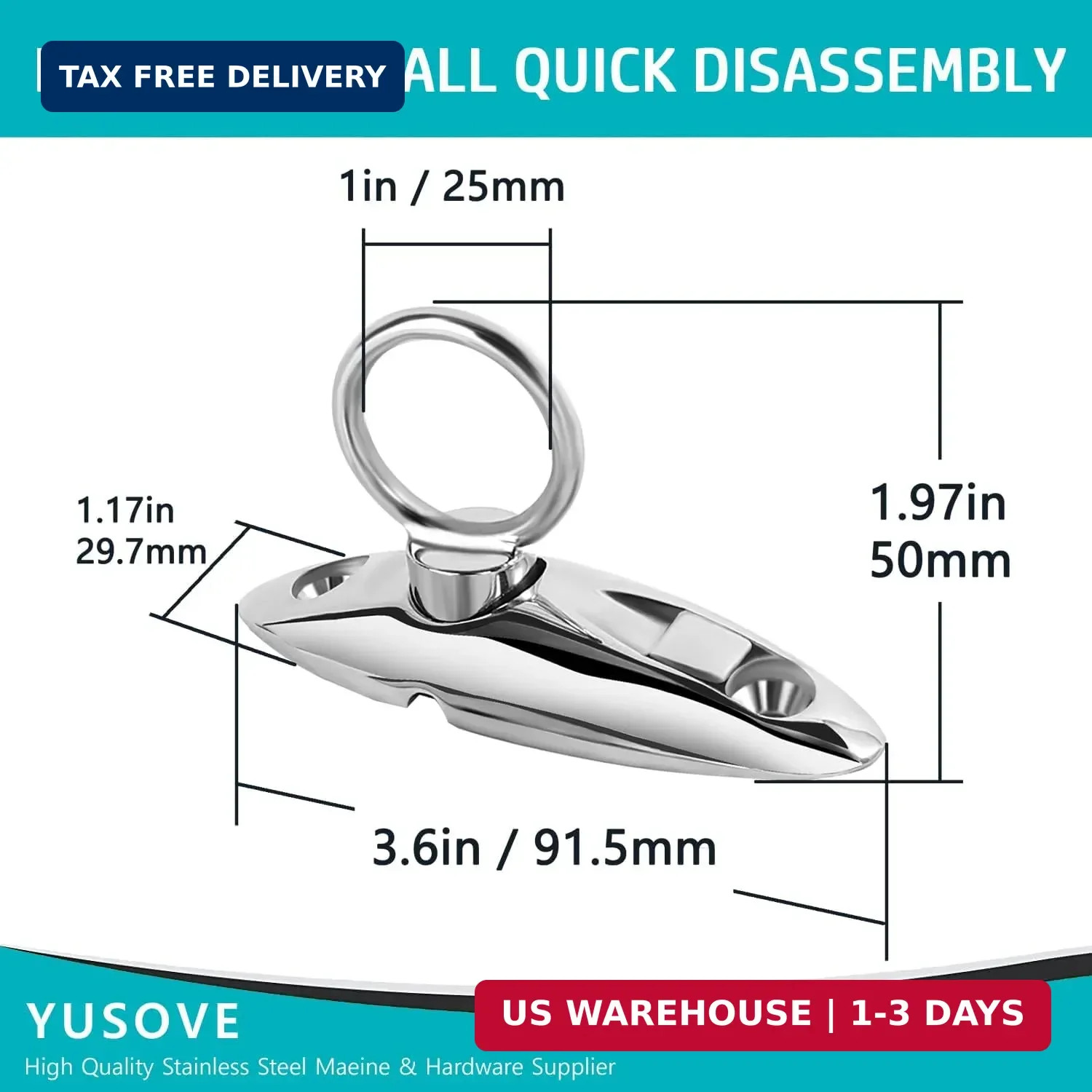 Fender Quick Release Clip 316 Stainless Steel Boat Fender Lock Kit,Boat Rail Fen