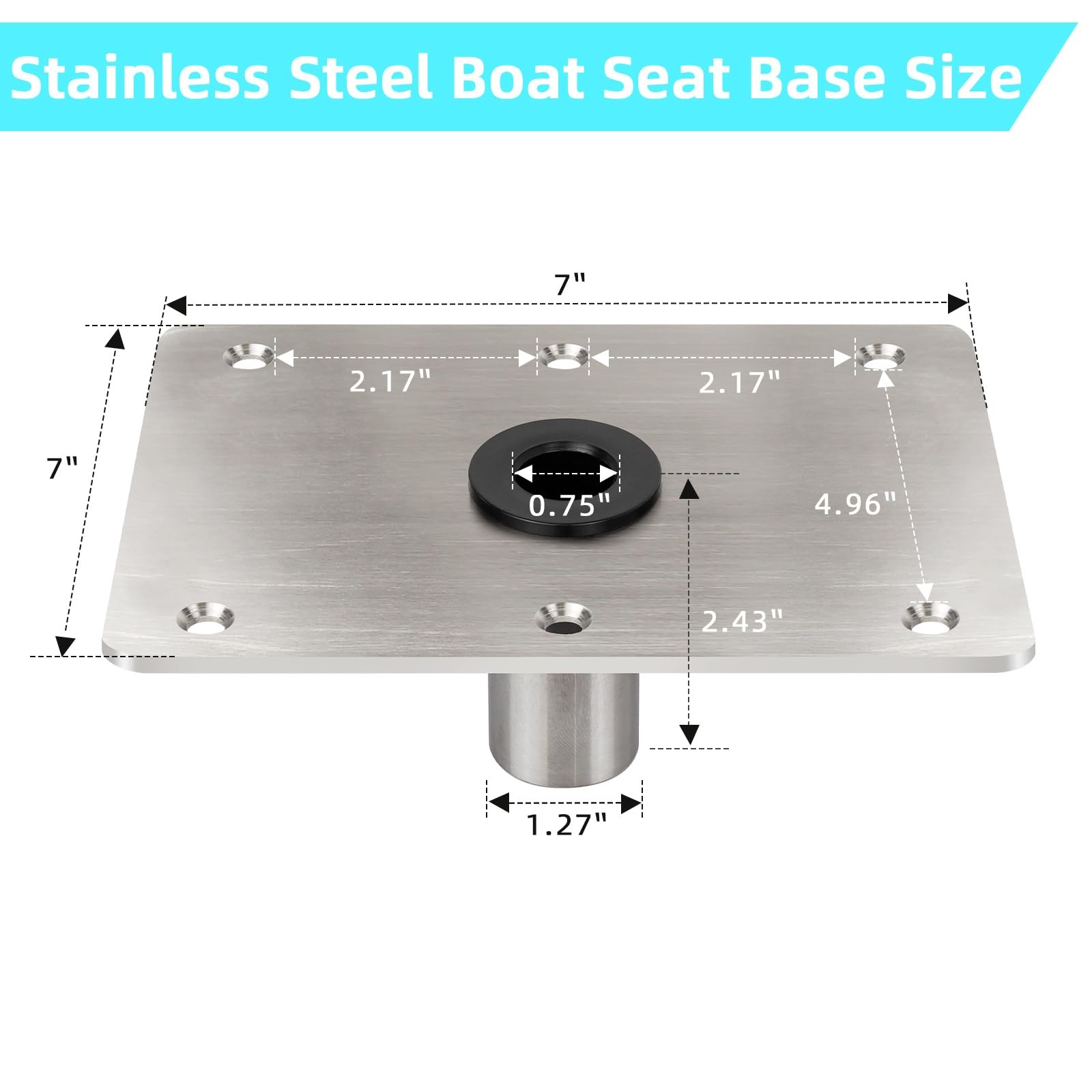 CLLOMAGY Boat Seat Base Mount 2pack 7×7 Stainless Steel, Metallic