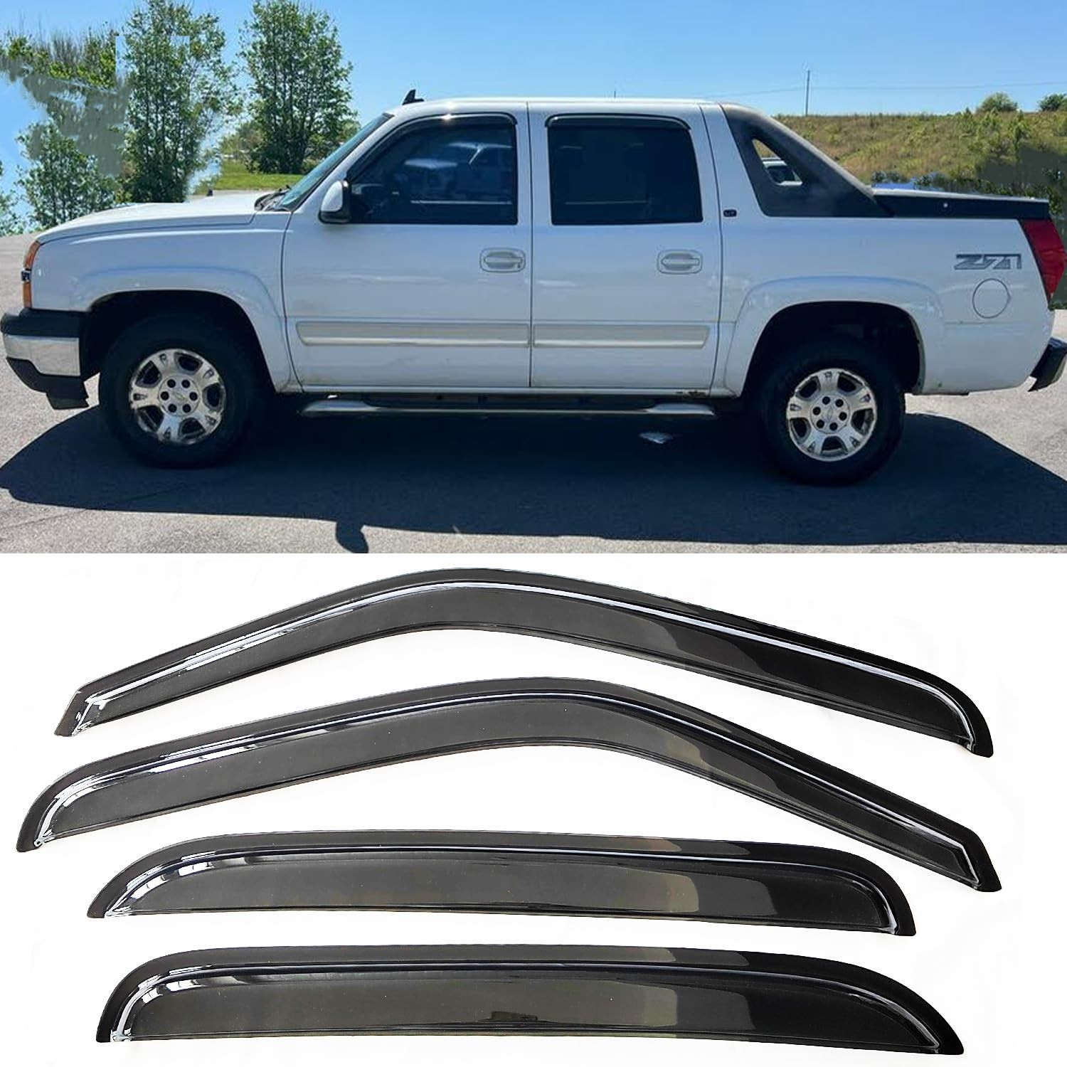 Window Visors Rain Guards Vent Deflectors for Truck 2002-2006 Avalanche/Subur…