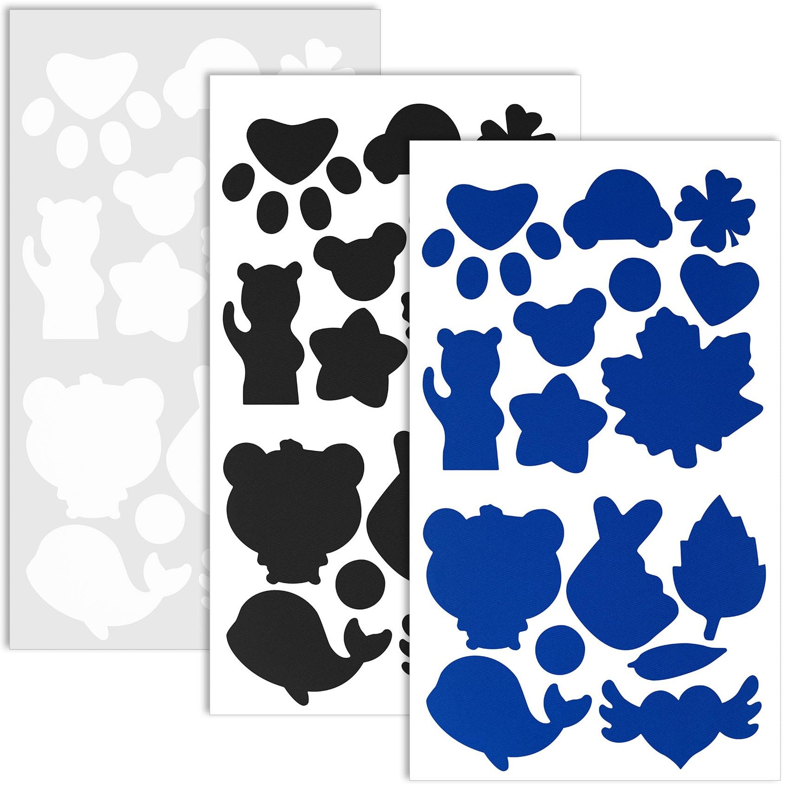 OIIKI 3 Sheets Puffer Down Jacket Repair Patch, Self Black & Blue & White