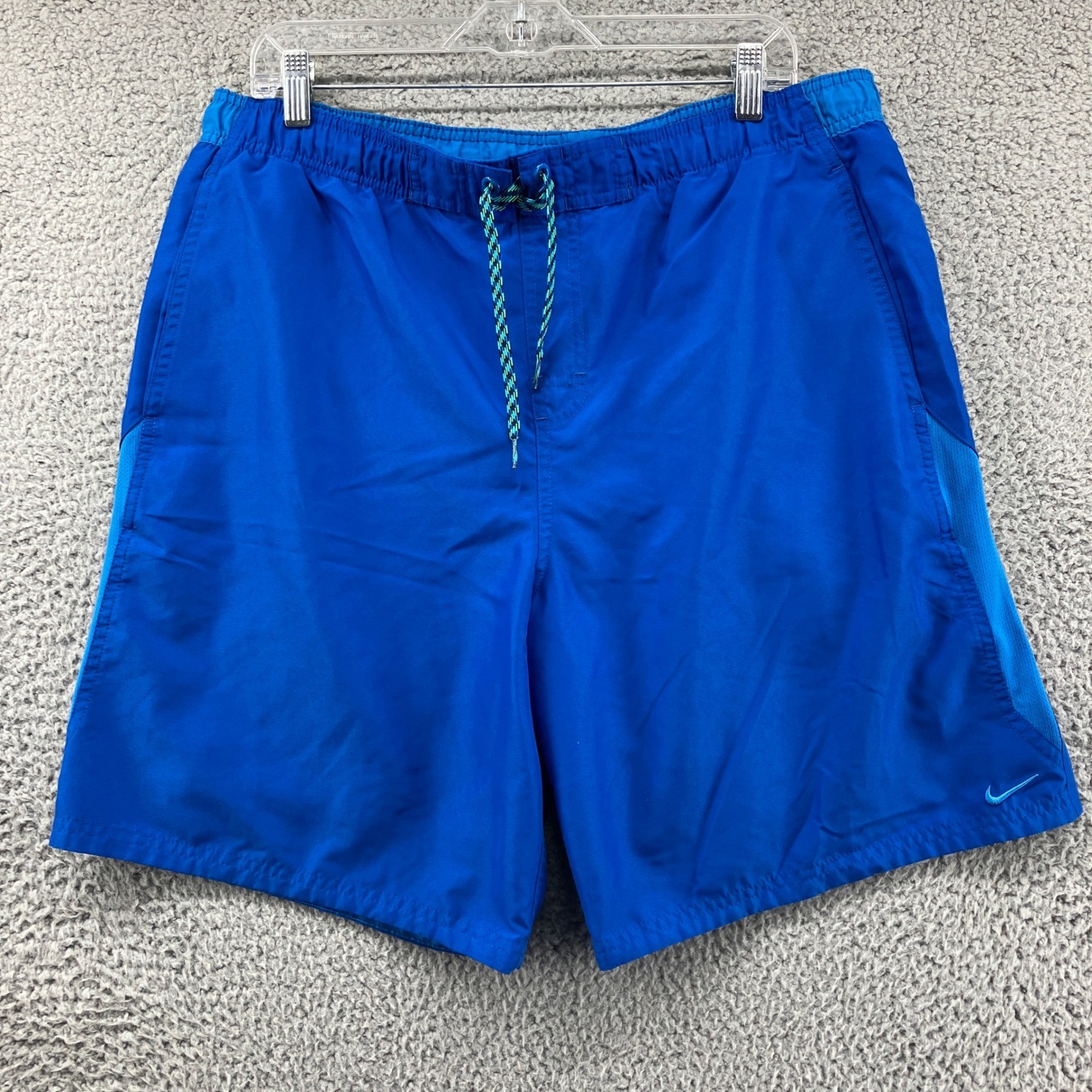 Nike Swim Trunks Mens Large Blue Mesh Lined Elastic Waist 36″w 90s Vintage