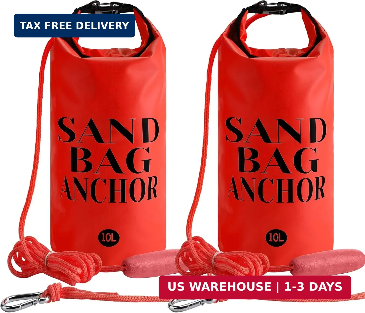 RunNico 500D Sand Anchor for Small Boats,2 in 1 PWC Jet Ski Anchor Kit with Adju