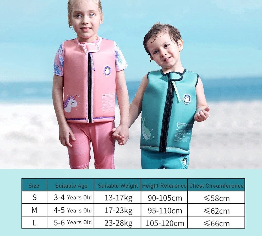 Mambobaby Non-inflatable Swim Vest/Jacket for Kids B7I7 – Size Med