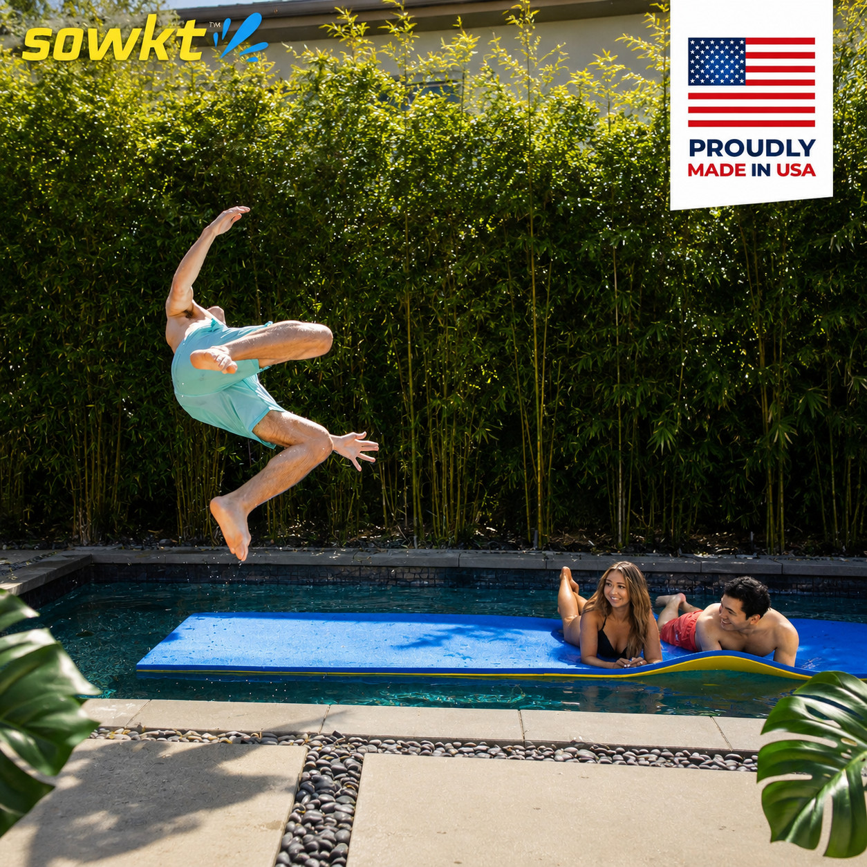 SOWKT® Made in USA Premium Floating Mat for Lakes & Pools, Extra Large Lily Pads