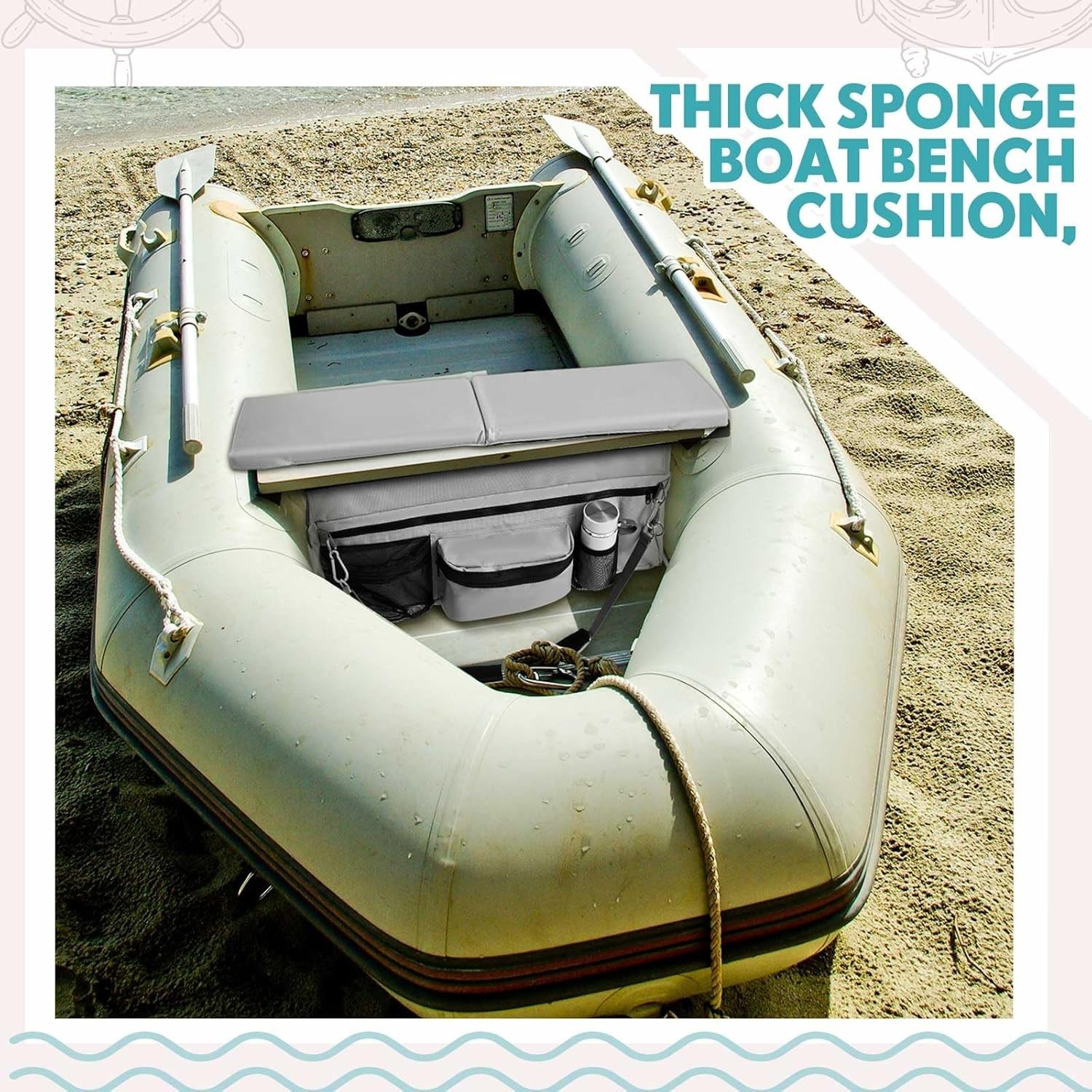 NEW Inflatable Boat Seat Cushion & Underseat Storage Bag Water Resistant