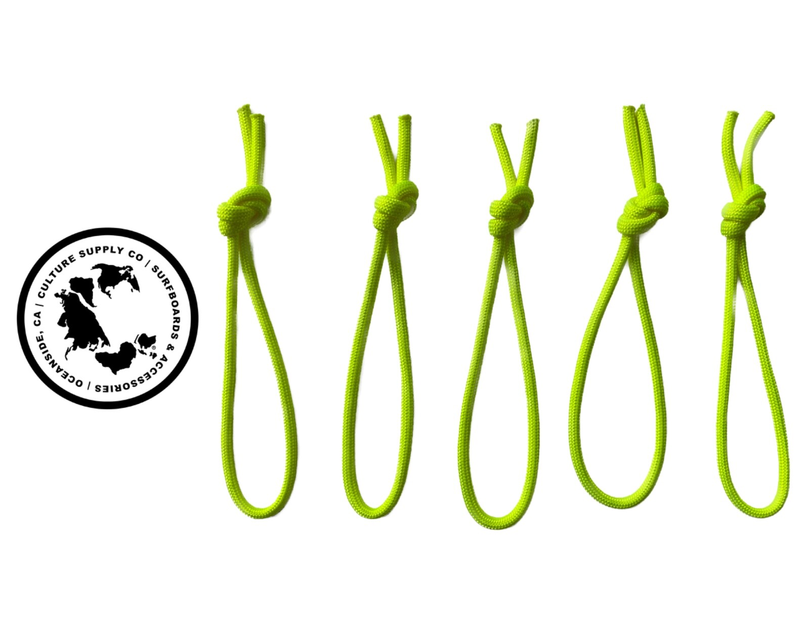 Culture Surfboards Leash String 5-Pack – NEON YELLOW