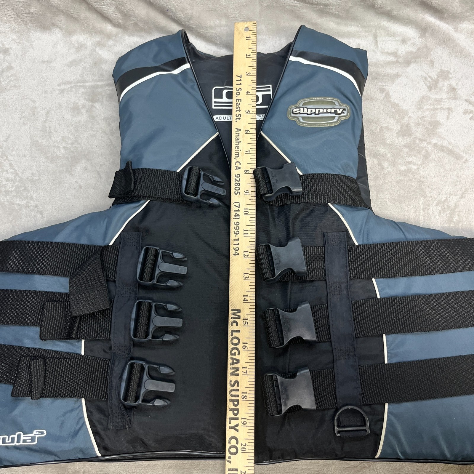 Slippery Reform Life Vest Adult Small 50-60 inch Grey PWC 2XL XXL