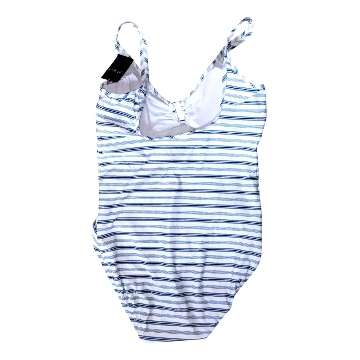 Lauren Ralph Lauren LRL Womens Size 16 Blue Striped 1 Piece Swimsuit NWT