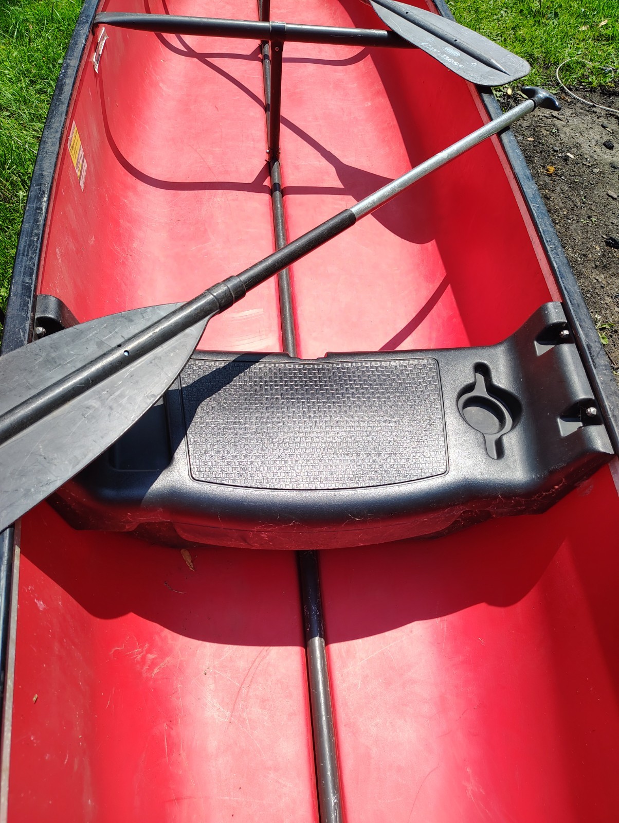 Coleman 17 ft Canoe Red w/ 2 Paddles, 3 Person, 660 lb Max Capacity
