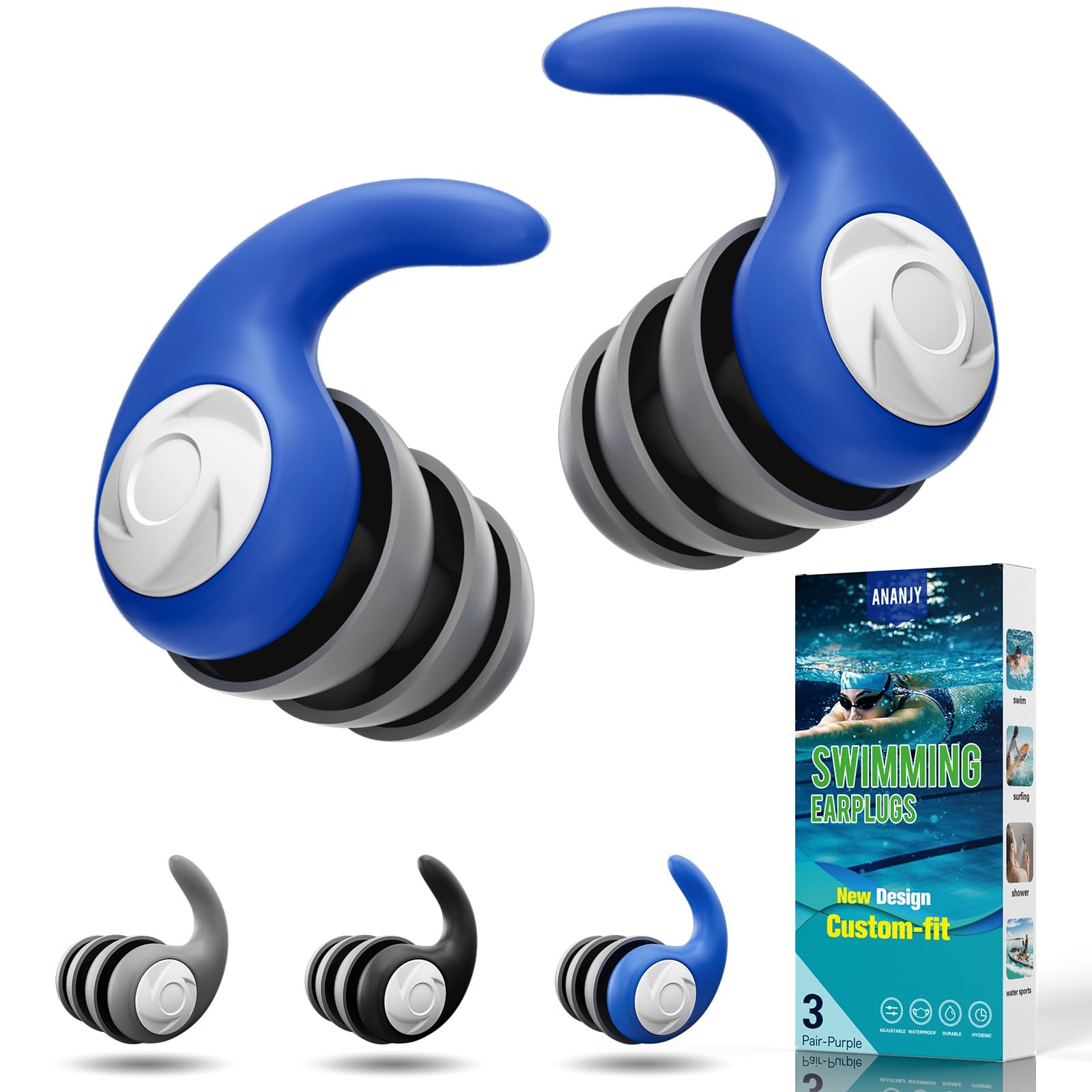 Waterproof Adults (12+ years) – 3 pairs, Adults(12+ Years)-black, Gray, Blue
