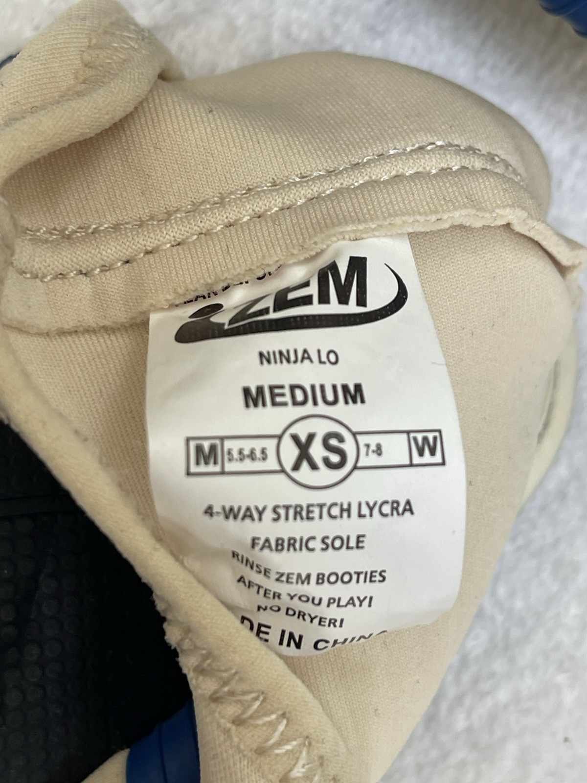 ZEM NINJA LOW WATER SHOES 4 Way Stretch Lycra Size XS Mens 5.5-6.5 Womens 7-8
