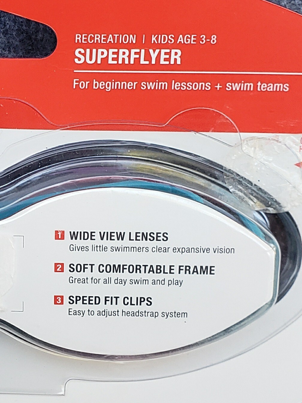 Speedo Unisex Child Kids Swim Goggles Super Flyer ~ Ages 3 – 8 ~ NEW