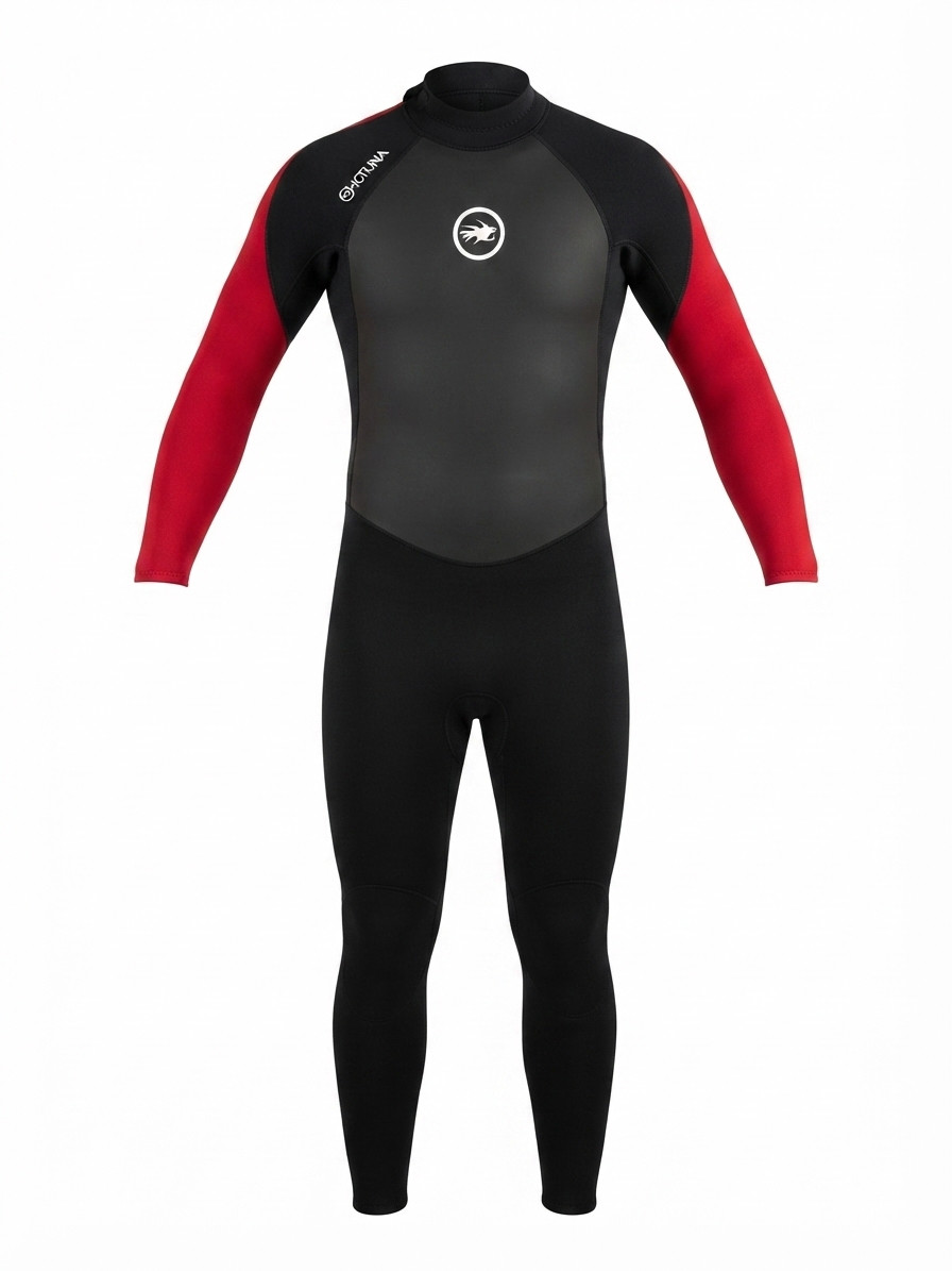 Hot Tuna Kids Wetsuit – Size 9-10 Years (134-140cm) – Black & Red Full Length