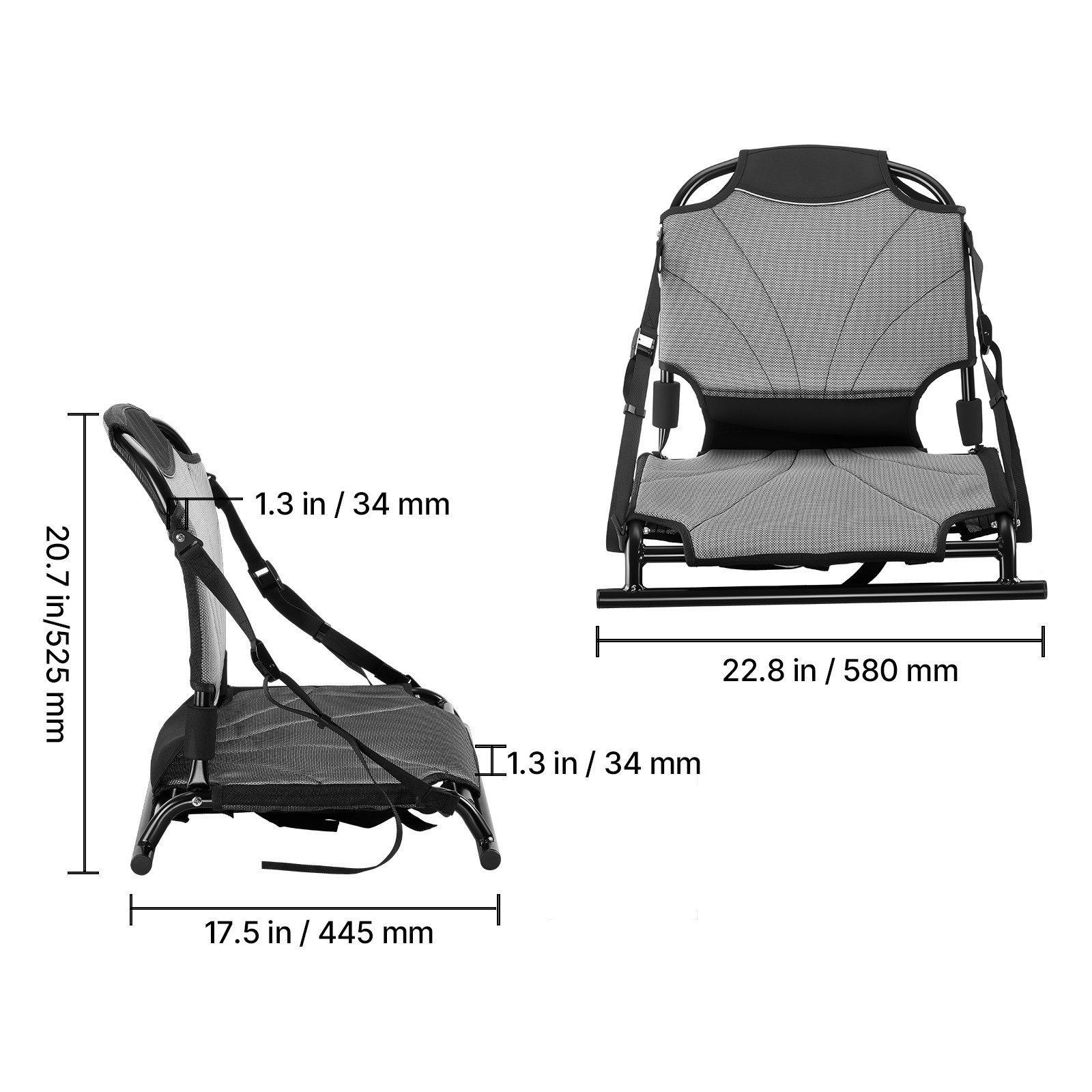 Uimoso Folding Kayak Seat Breathable Boat Seat for Rafting Inflatable Kayak Fish