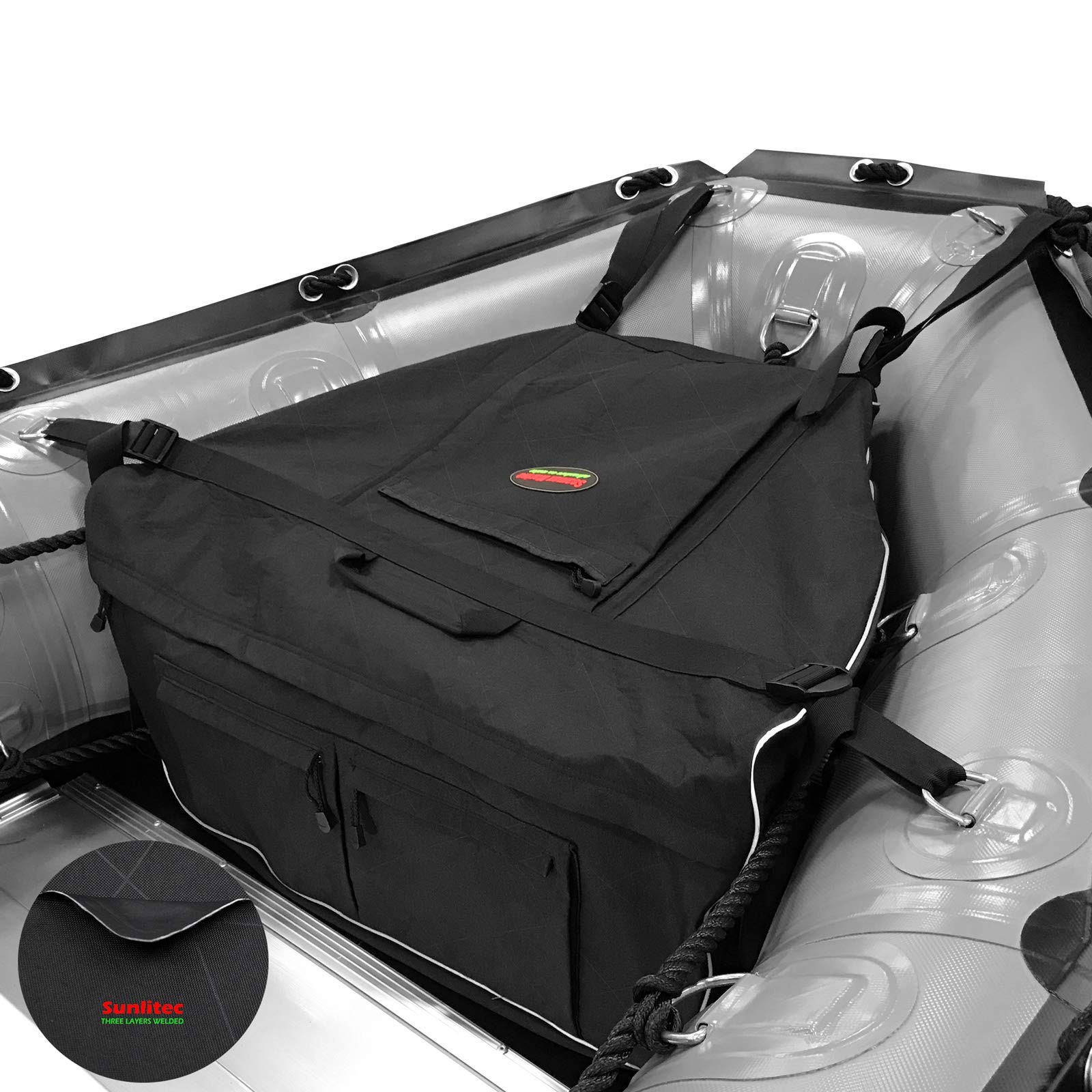 Sunlitec Front Accessory Storage Bow Bag for Inflatable Boat, with Reflective Li