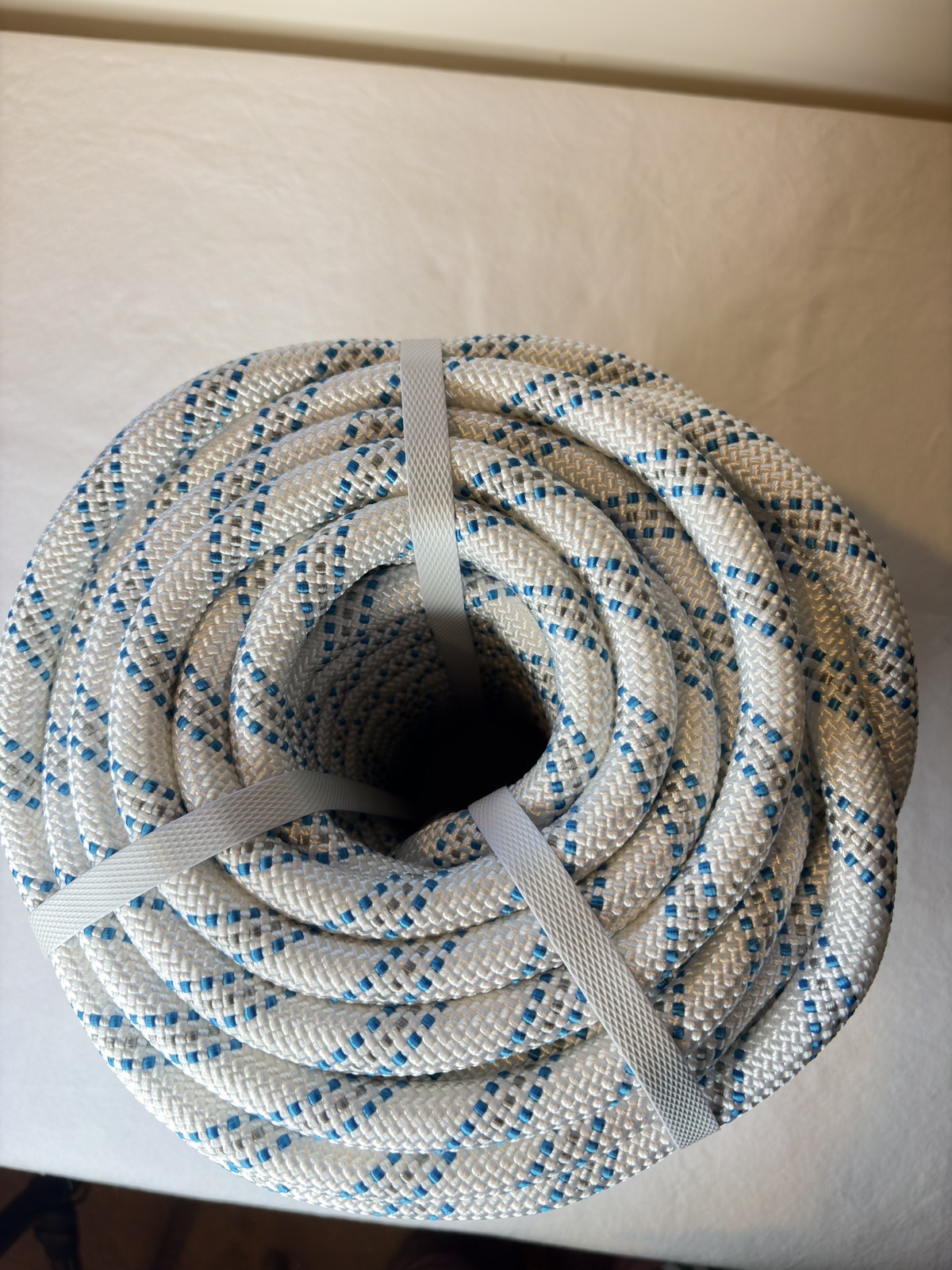 YSMN Sailboat Rigging Rope 3/4” x 150 White/Blue 16500LBS Breaking Strength NEW