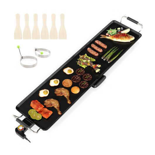 Costway 35 Inch Large Electric Griddle Nonstick BBQ Grill with Adjustable Temper