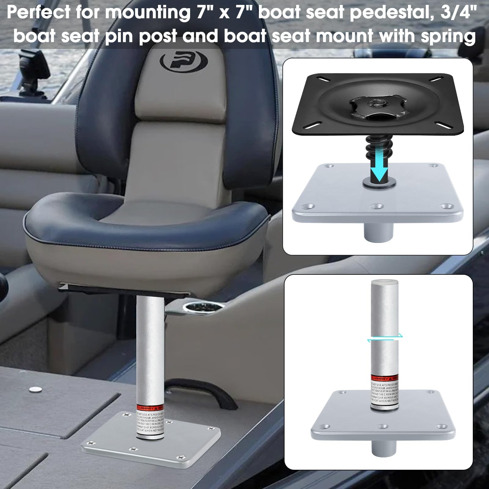 Boat Seat Pedestal Base Mount Kit 3/4″ Boat Seat Mount Pin Pedestal Kit | Inc…