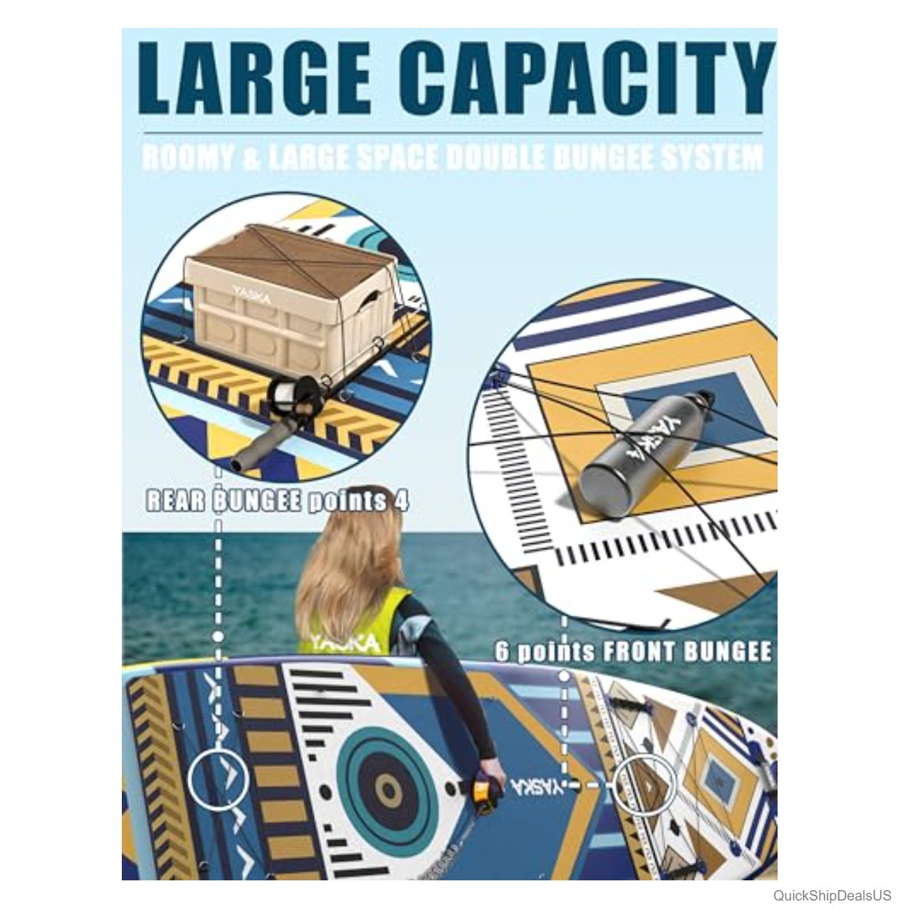 Inflatable Stand Up Paddle Board 11ft 35 Inch Wide 430lb Capacity Camera Mount
